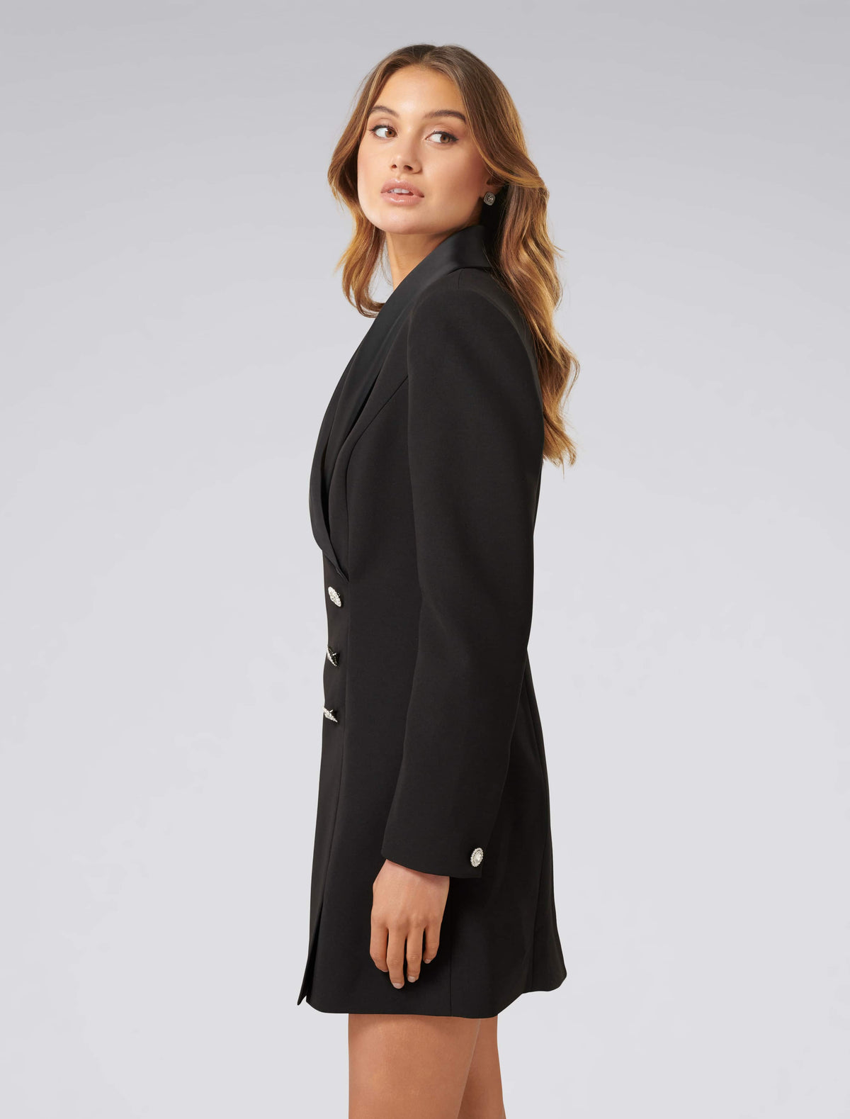 MILLA TUXEDO DIAMONTE DRESS Black
