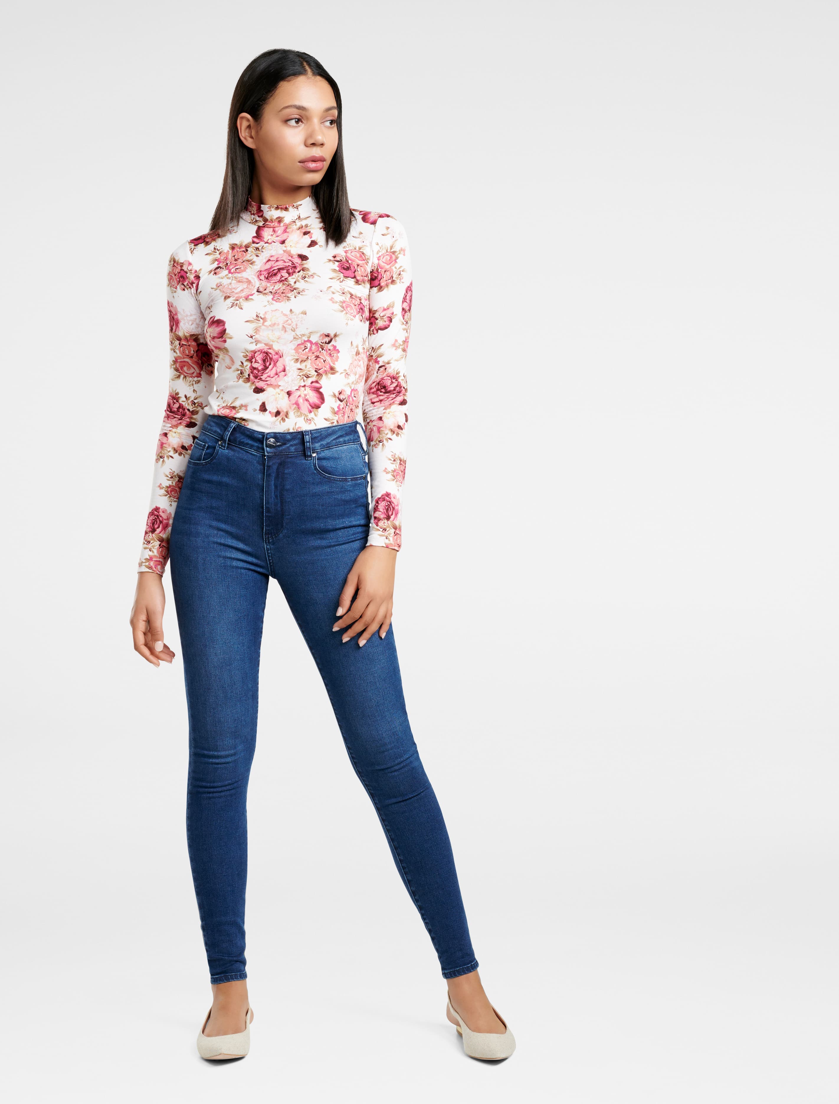 Jeremine Printed Skivvy Rosewood Floral