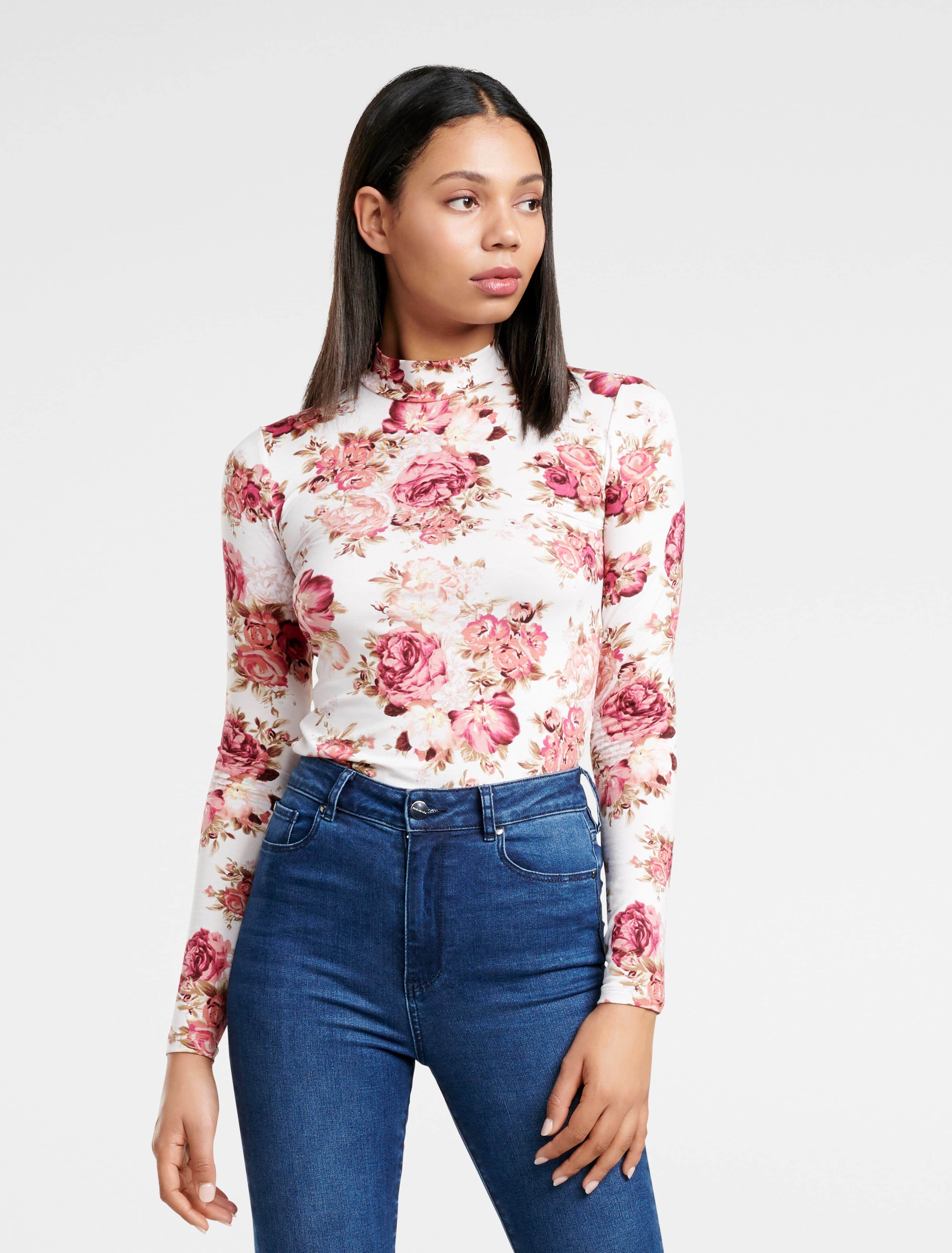 Jeremine Printed Skivvy Rosewood Floral