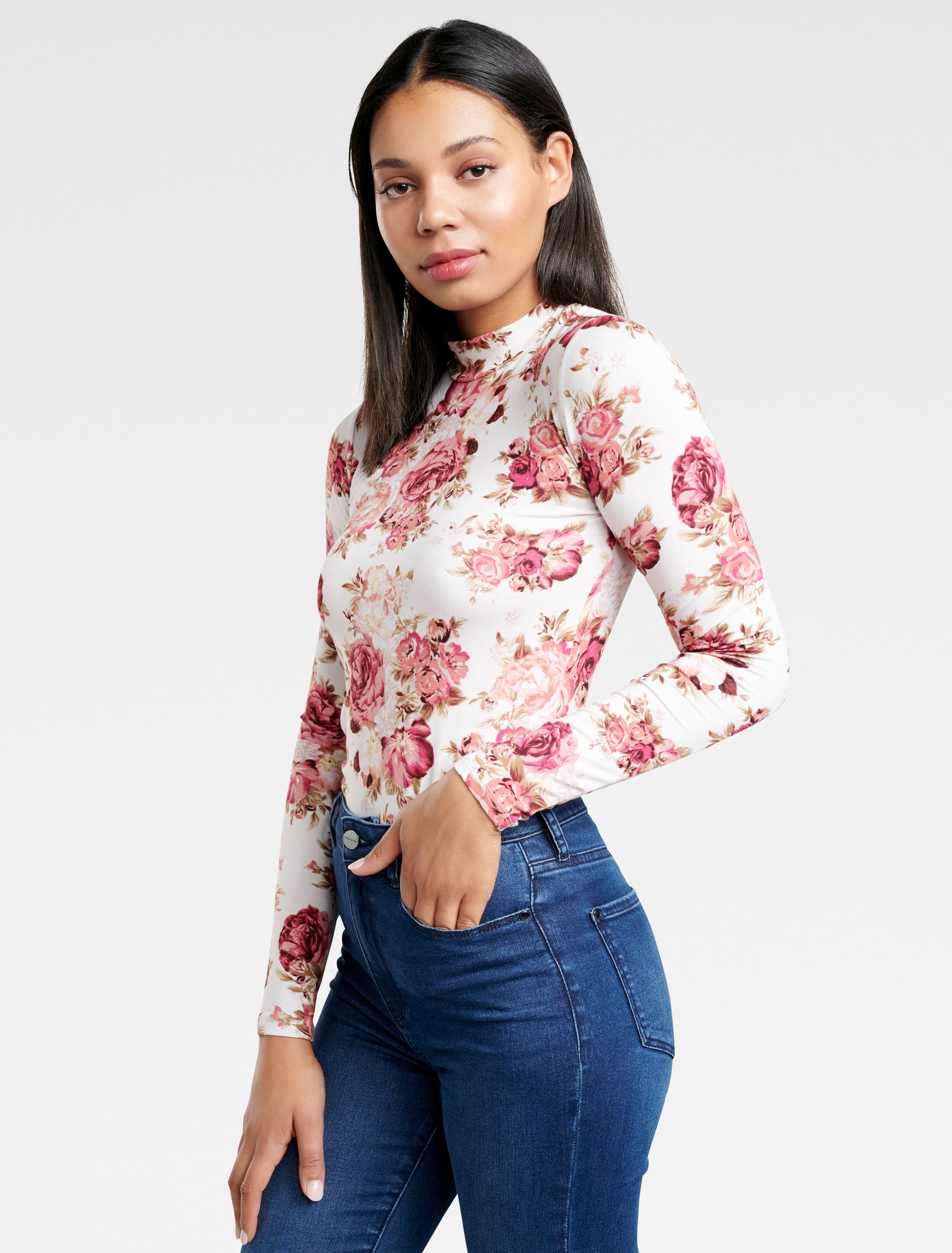 Jeremine Printed Skivvy Rosewood Floral