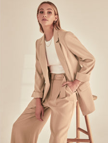 Ava Boyfriend Blazer Camel