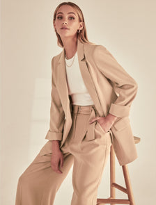 Ava Boyfriend Blazer Camel