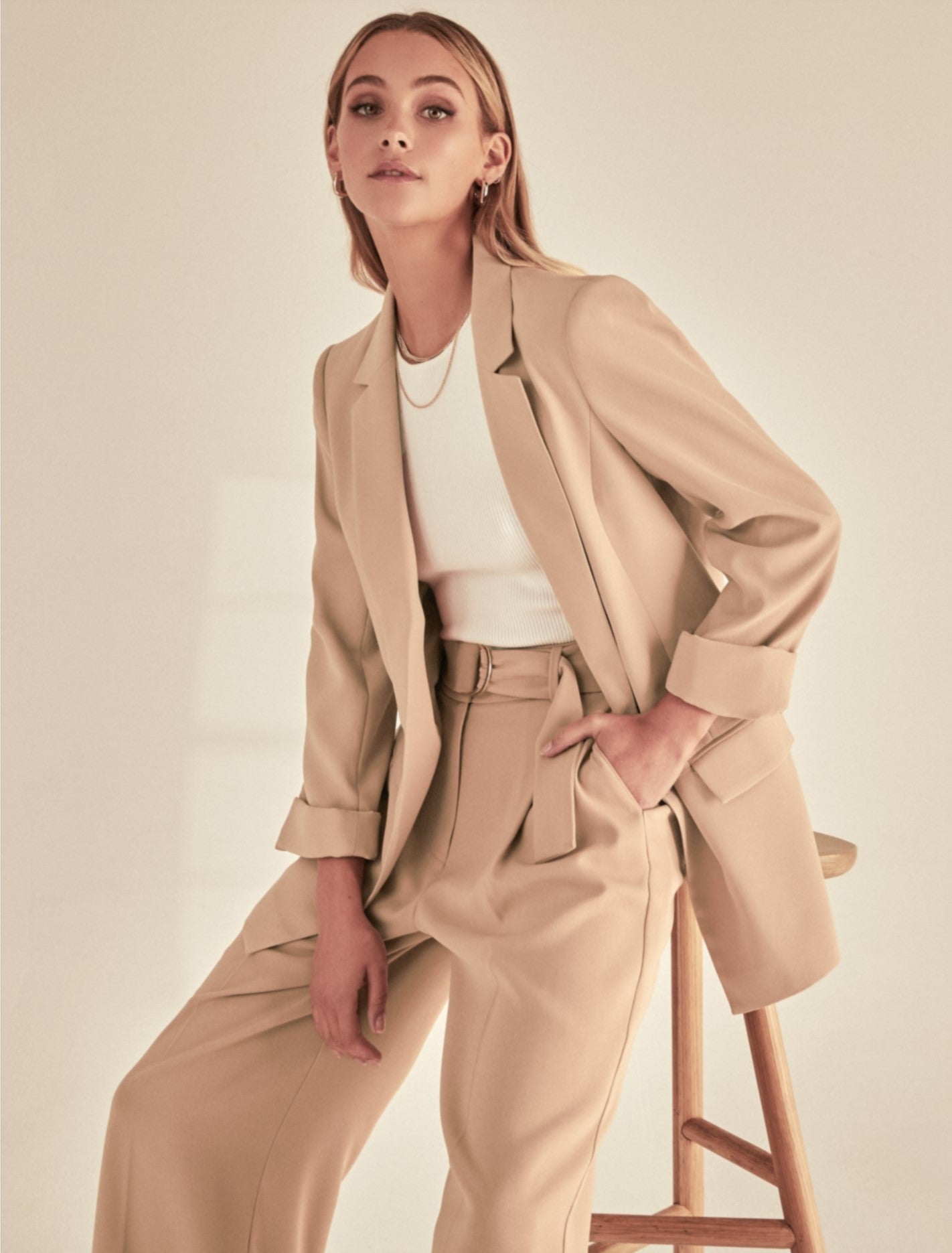 Ava Boyfriend Blazer Camel