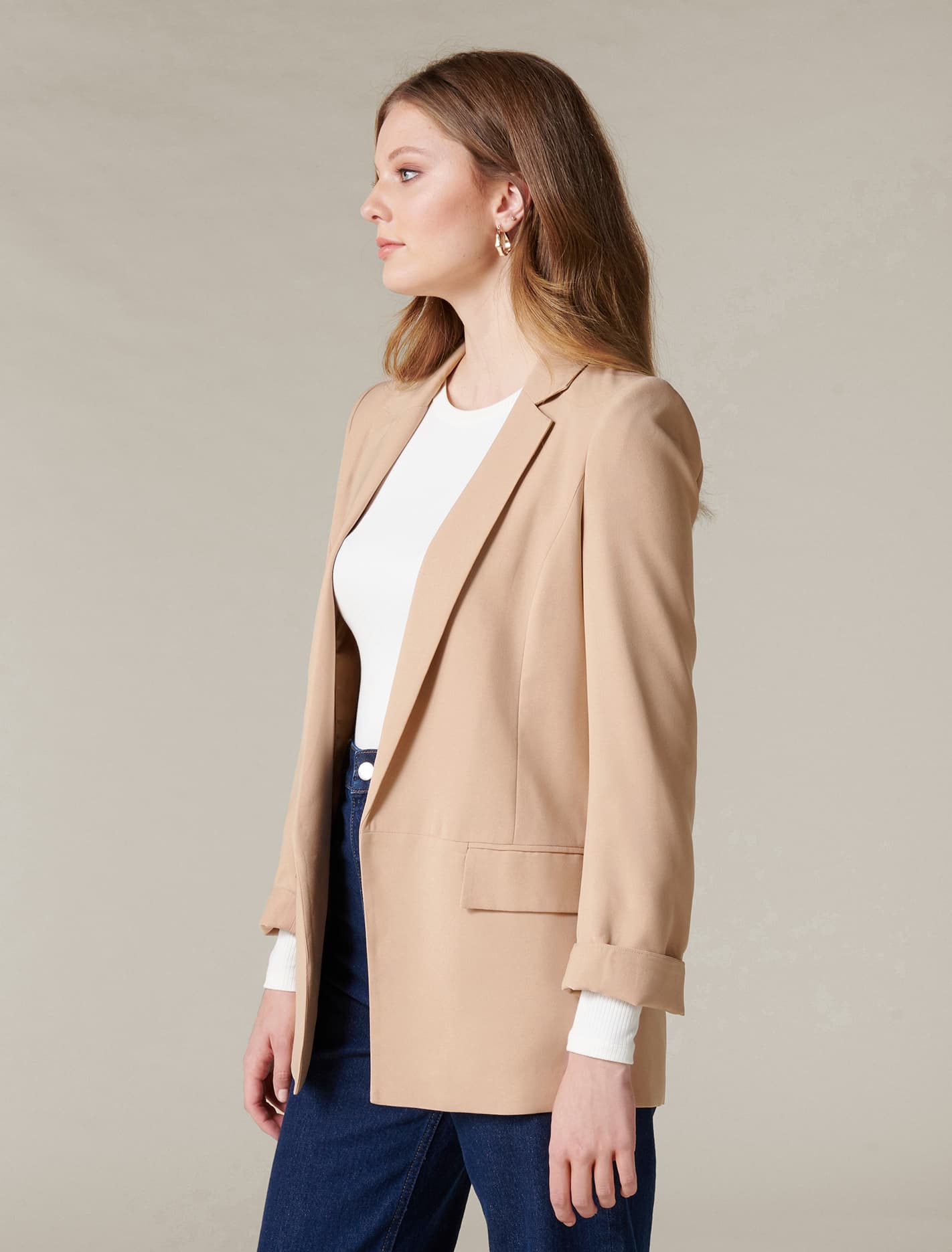 Ava Boyfriend Blazer Camel