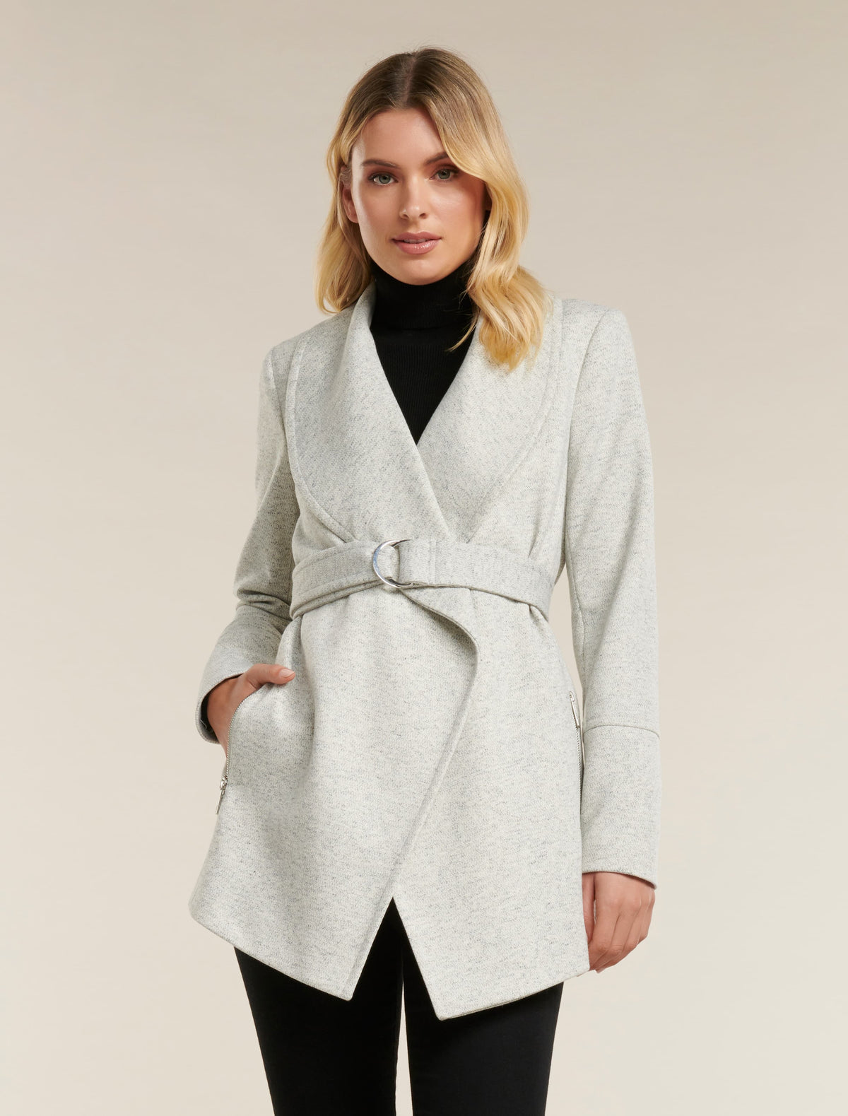 Mila wrap coat Grey Marle