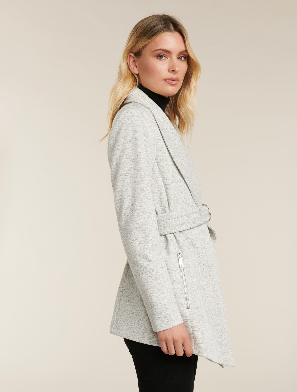 Mila wrap coat Grey Marle