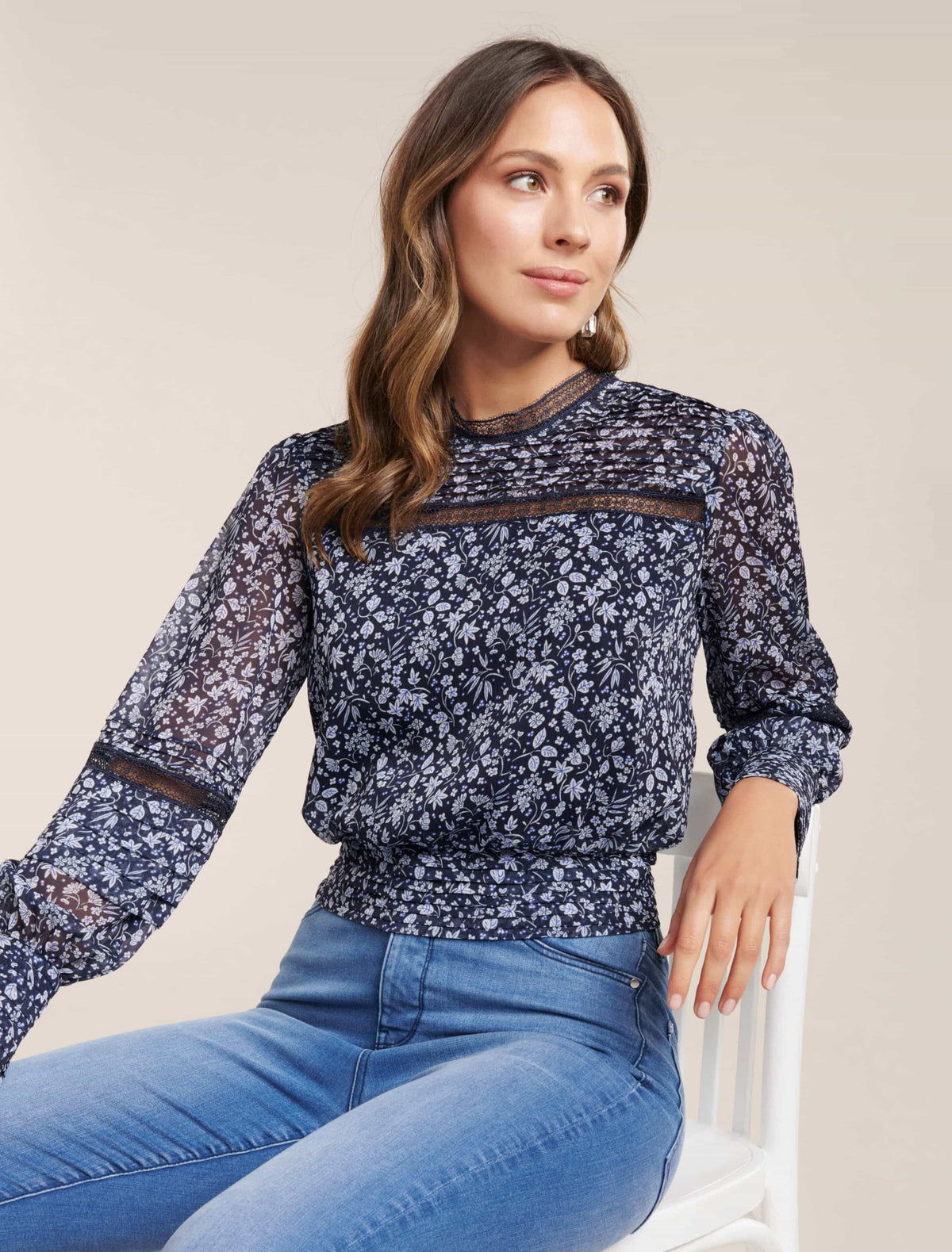 Norah Pintuck Ditsy Blouse Climbing Speckled Ditsy