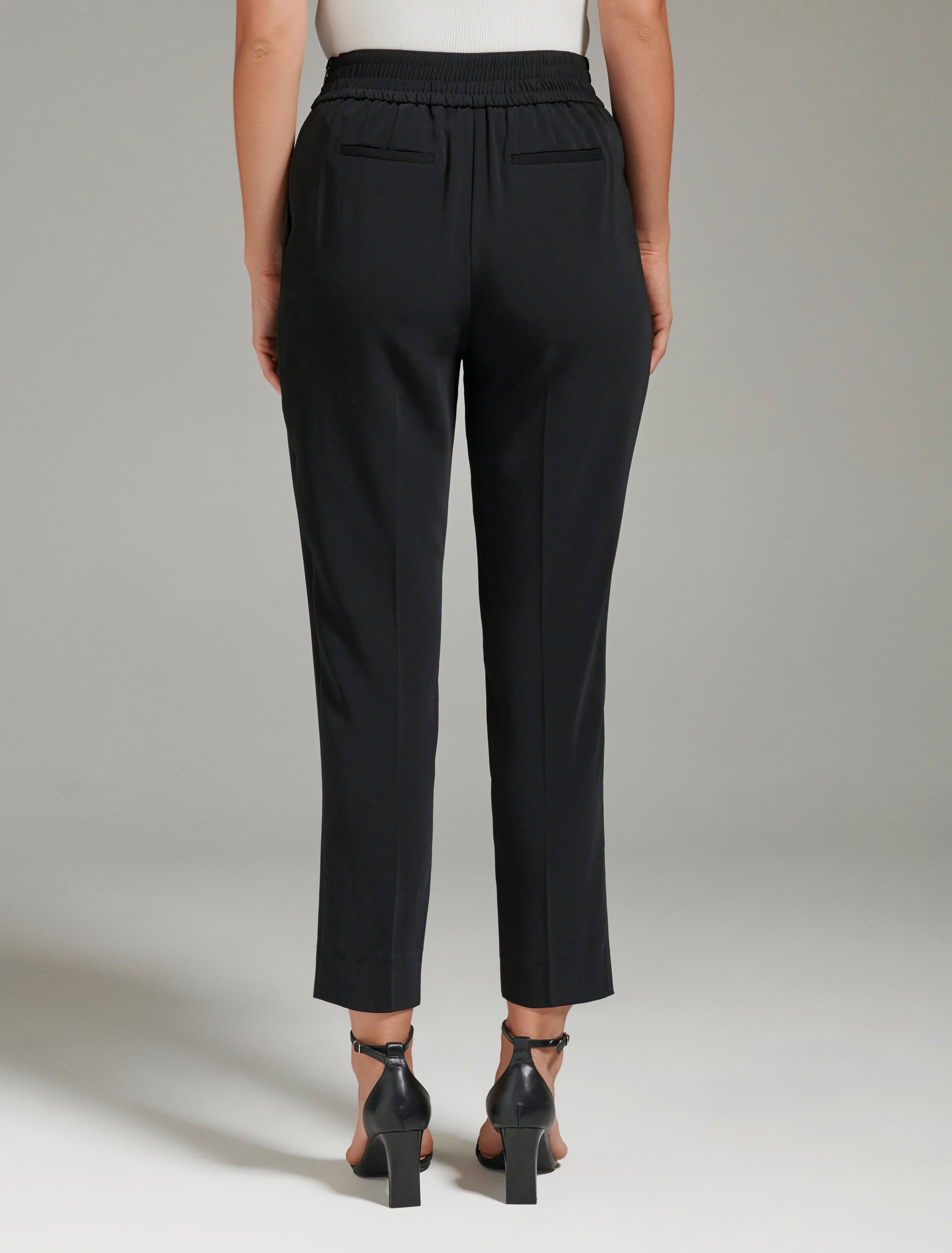 Zoe Pleated Elastic Back Pant Black