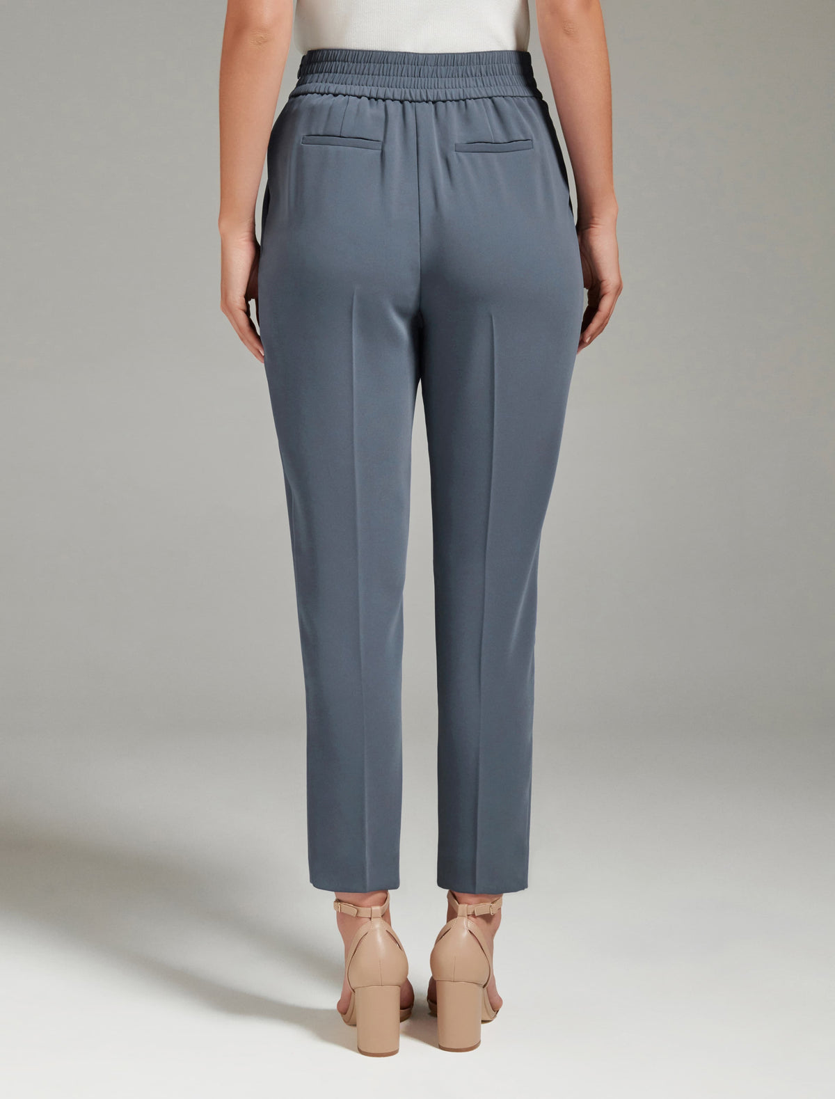 ZOE PLEATED ELASTIC BACK PANT Blue