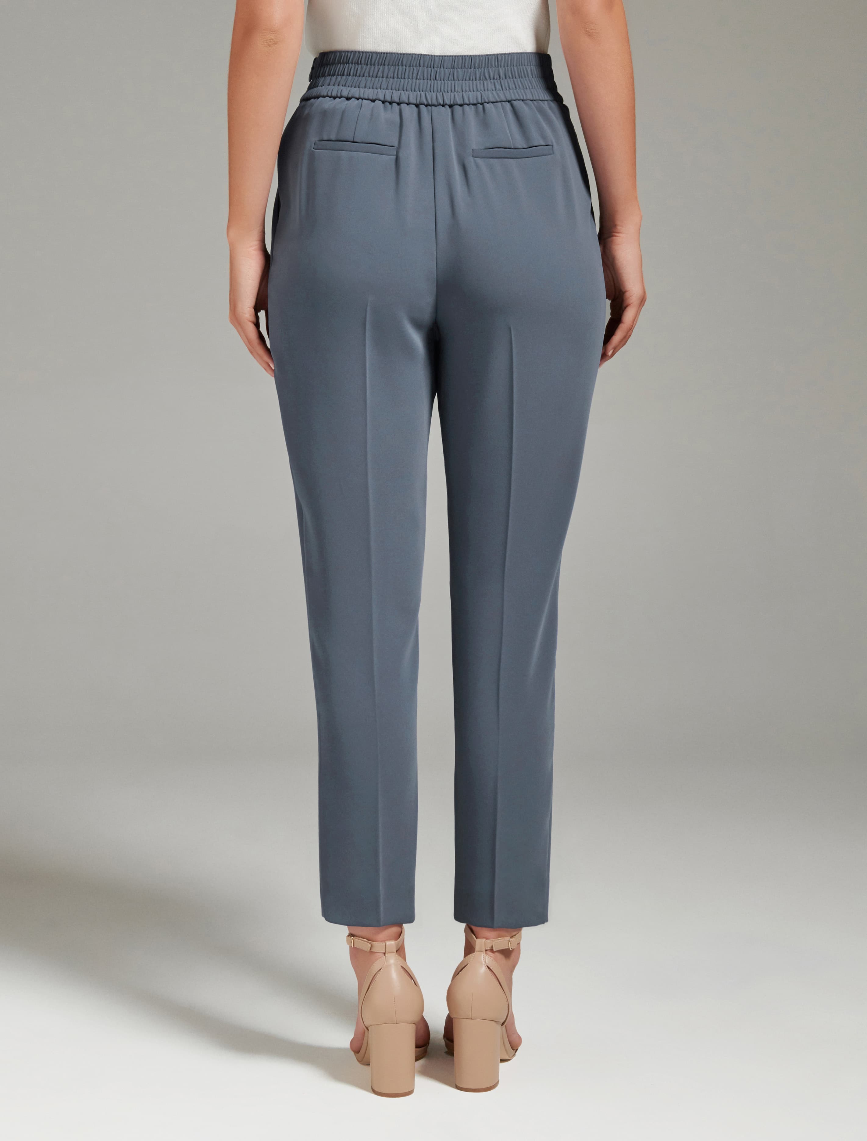ZOE PLEATED ELASTIC BACK PANT Blue
