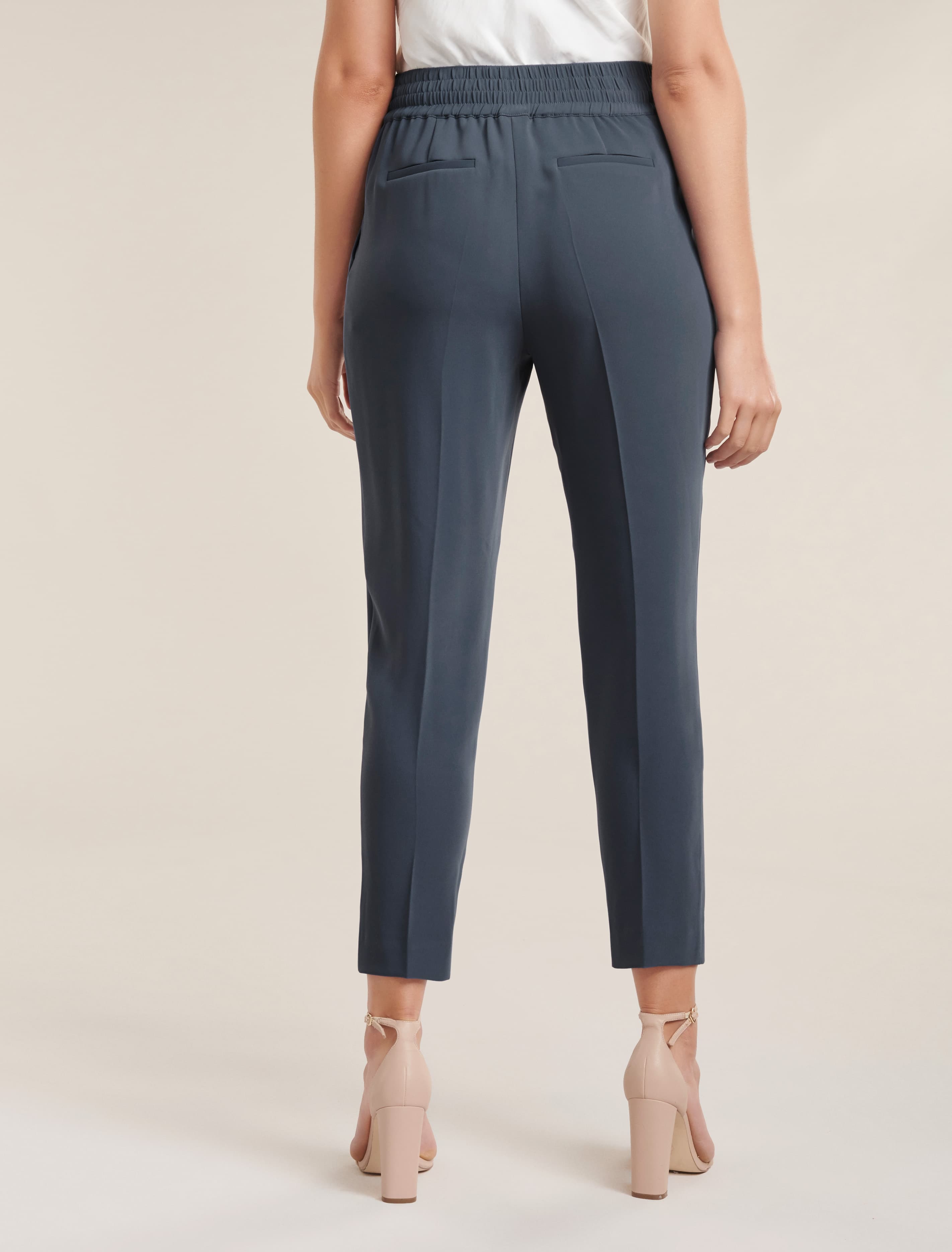 ZOE PLEATED ELASTIC BACK PANT Blue