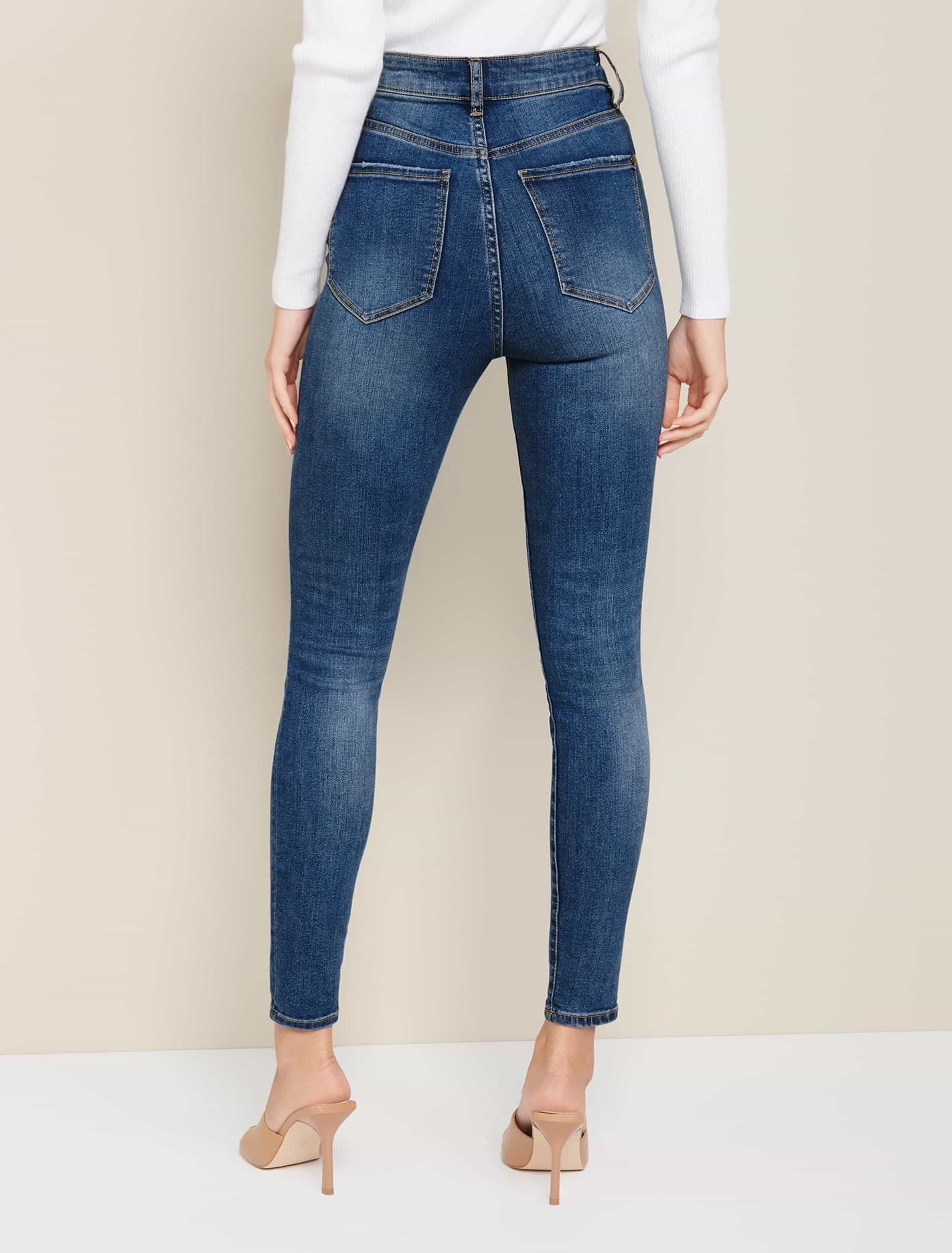 Bella High Rise Sculpting Jean Belize Blue Distress