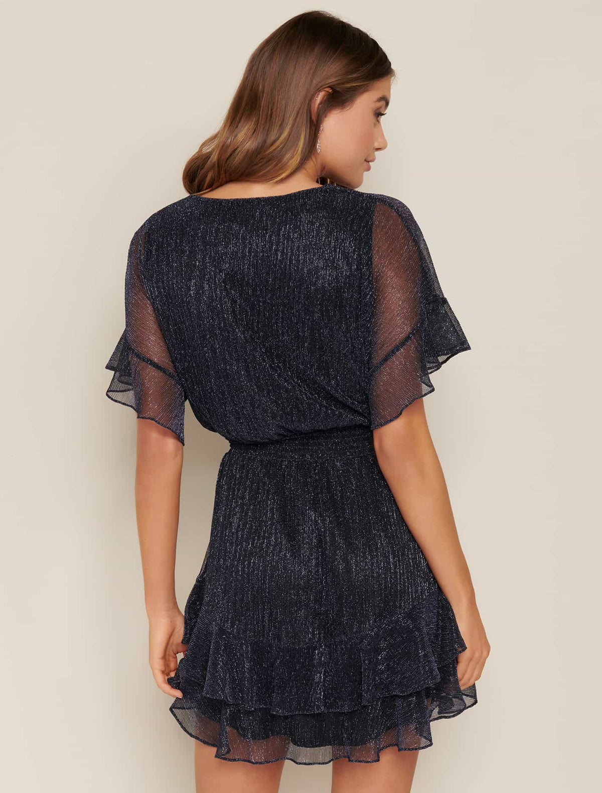 SOPHIE PLISSE MINI DRESS Navy