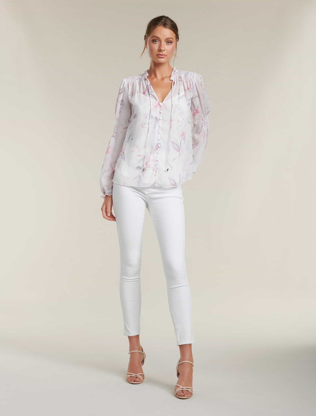 Mischa Shirred Blouse Grande Flora