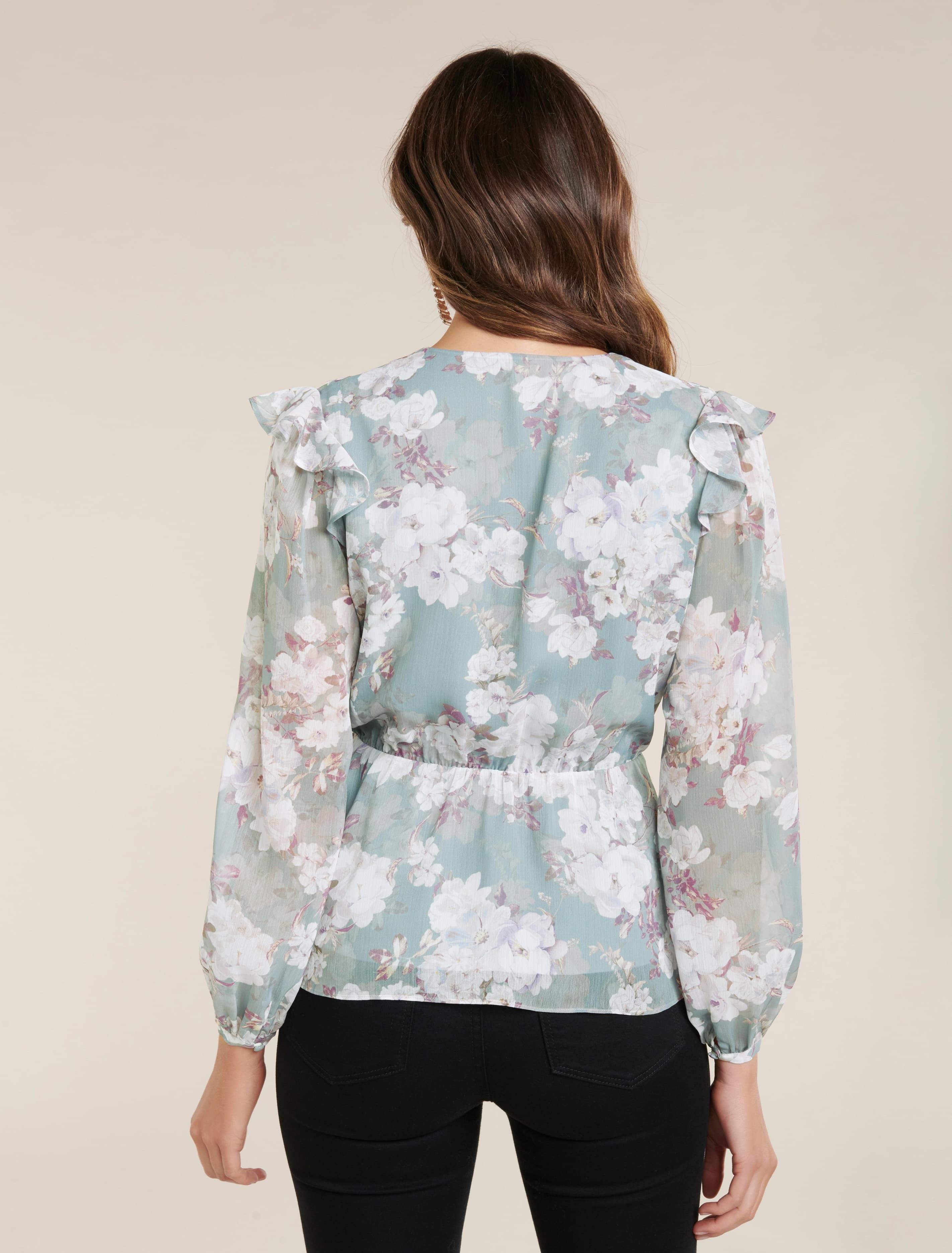 Sorrento Romantica Blouse Sheer Ivory Floral
