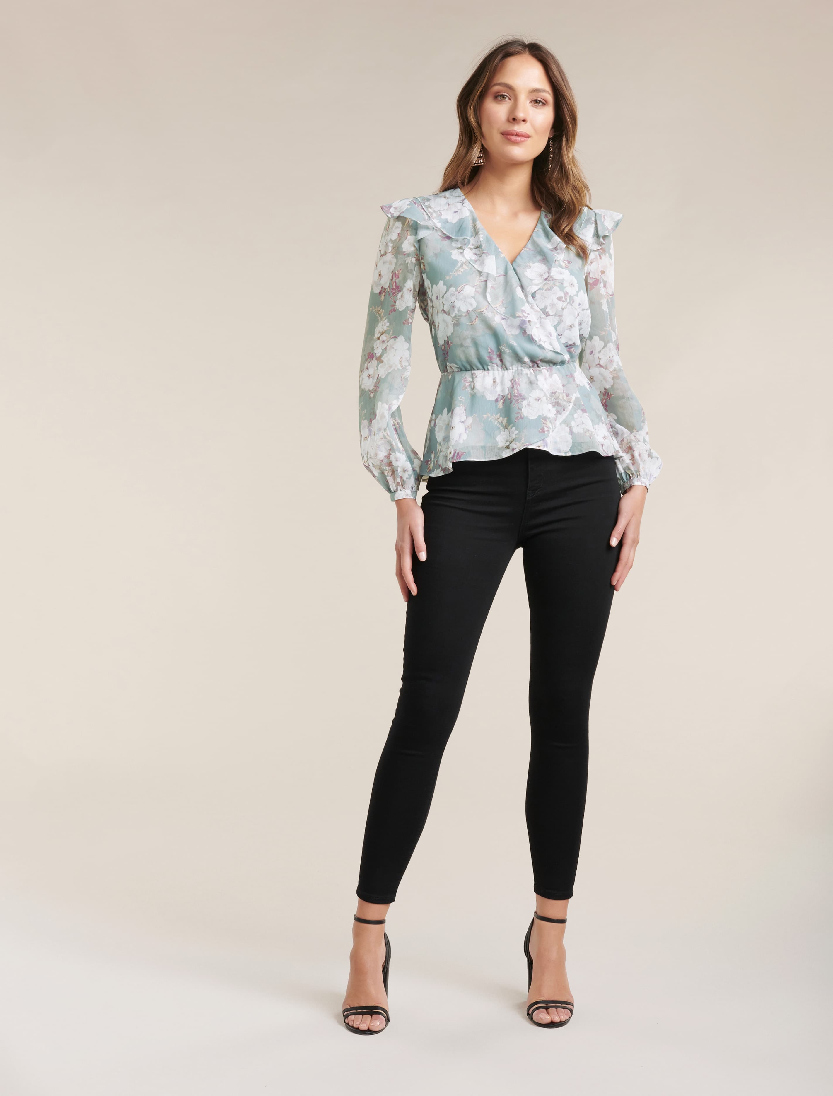 Sorrento Romantica Blouse Sheer Ivory Floral