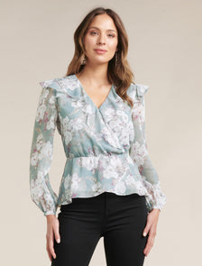 Sorrento Romantica Blouse Sheer Ivory Floral
