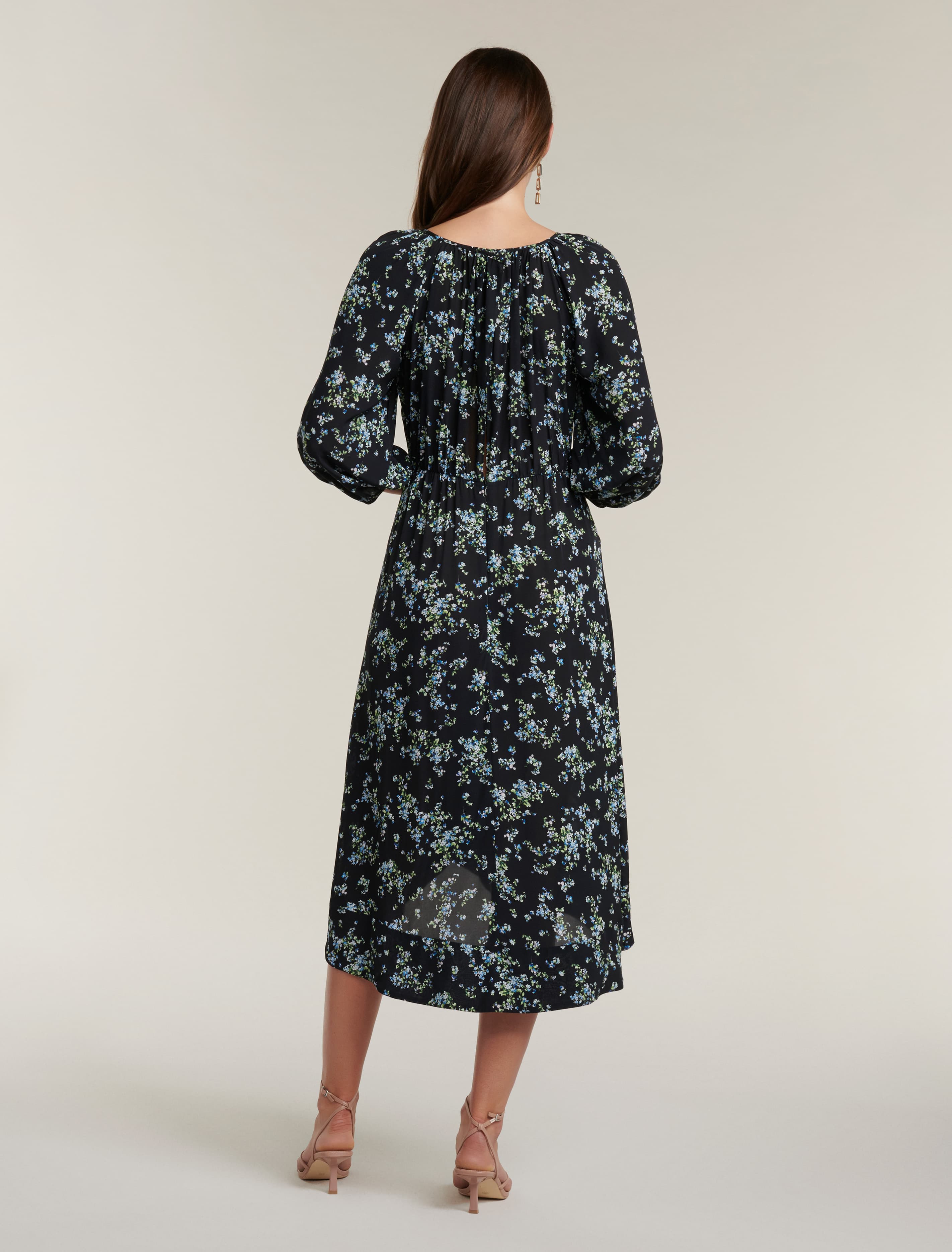 Maya Frill Wrap Midi Dress Whisper Ditsy