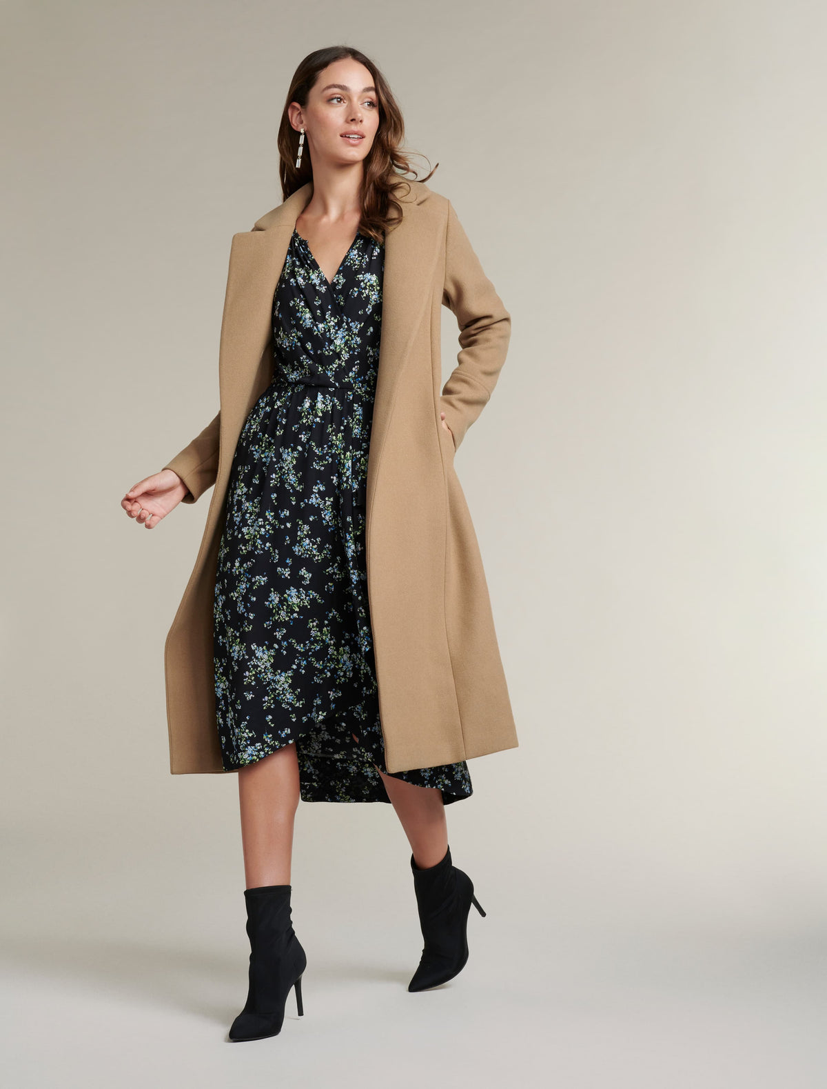Maya Frill Wrap Midi Dress Whisper Ditsy