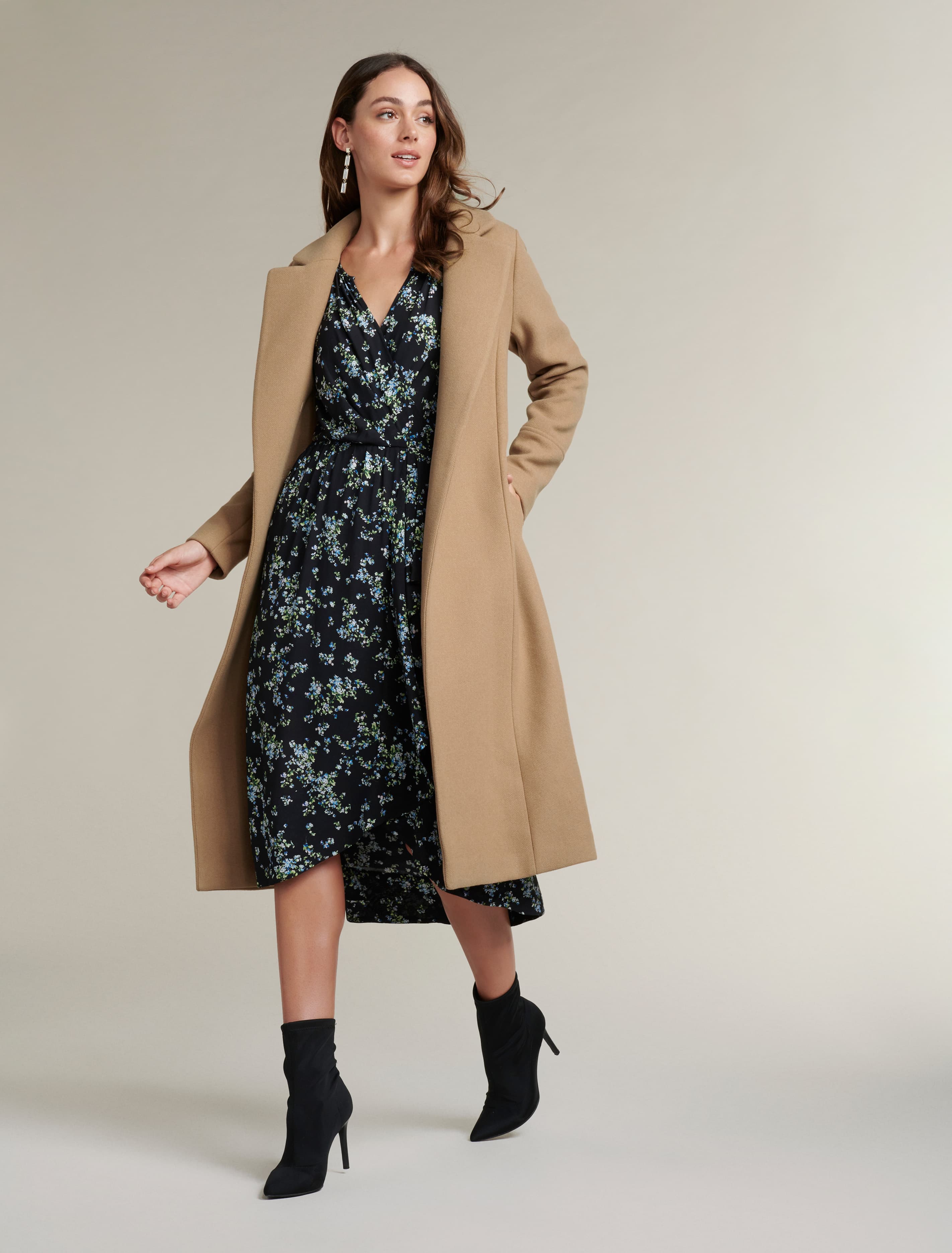 Maya Frill Wrap Midi Dress Whisper Ditsy