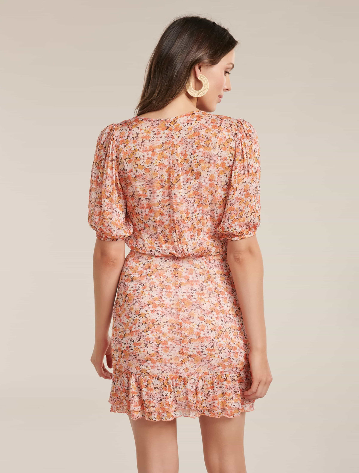 Kylie Ruched Mini Dress Packed Floral Ditsy