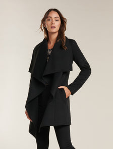 Willow Wrap Coat Black