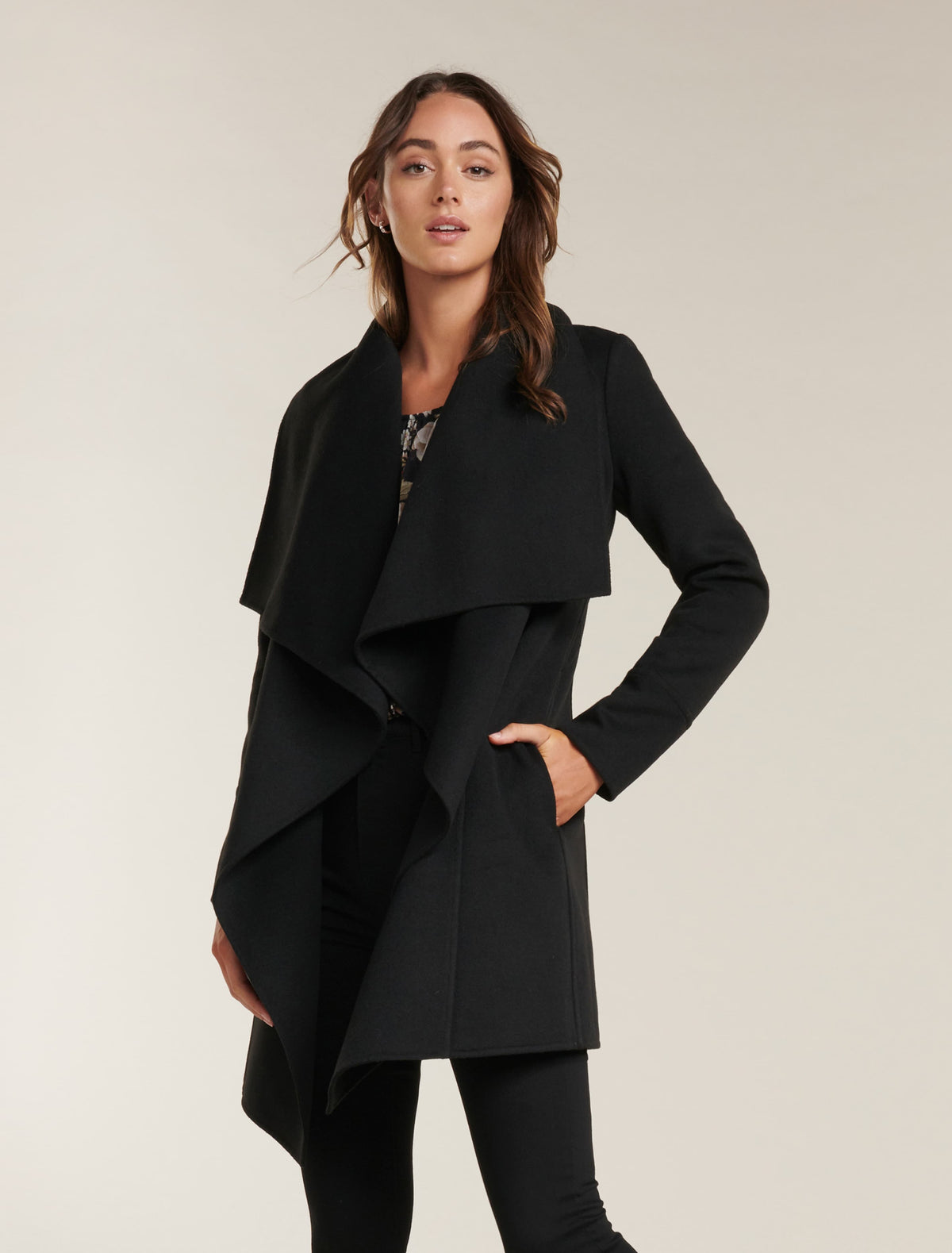 Willow Wrap Coat Black