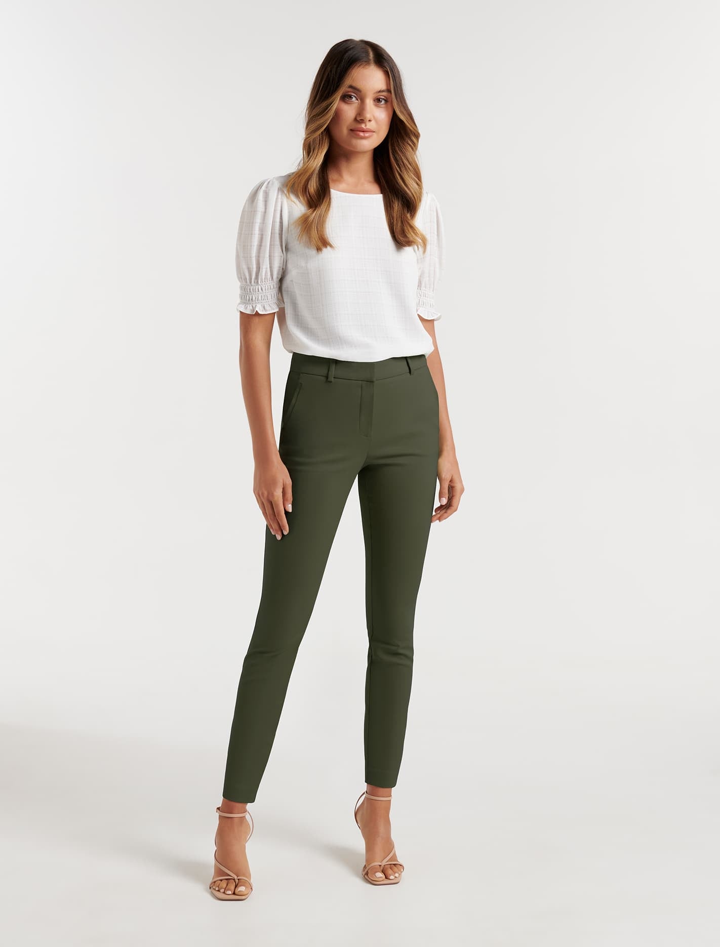 Grace 7/8th Slim Pants Leaf Green