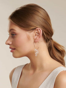 Leanne Clear Stone Hoop Earrings Crystal