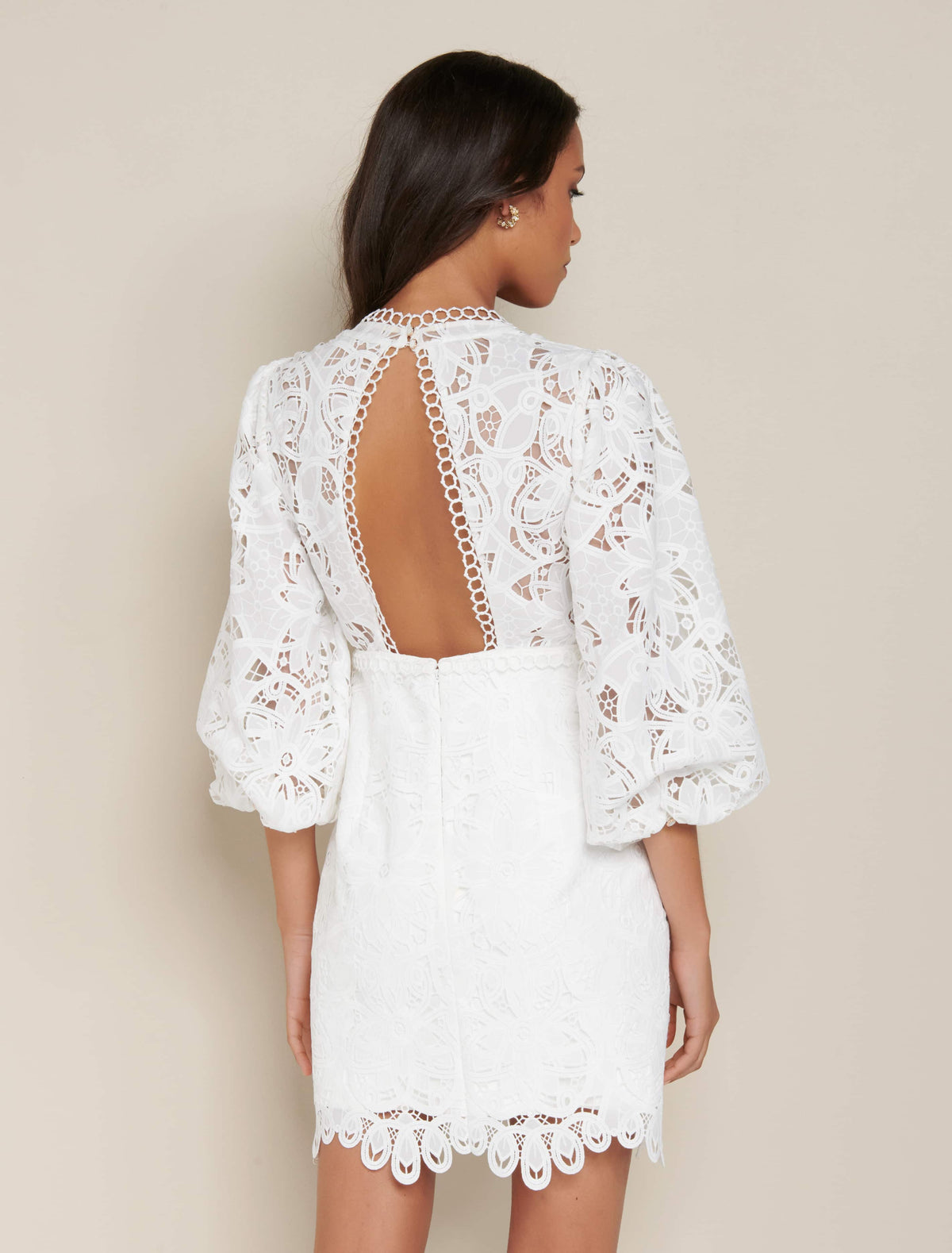 Zoe Balloon Sleeve Dress Porcelain