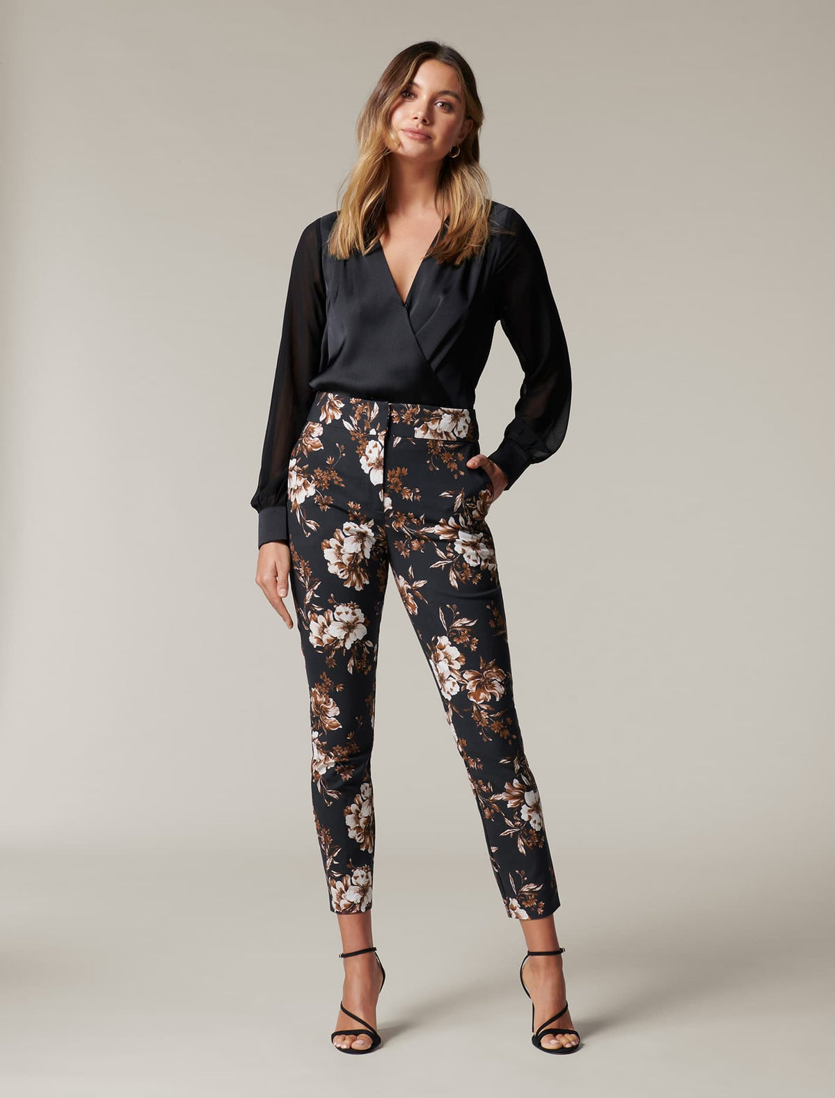 Sade Satin Wrap Blouse Black