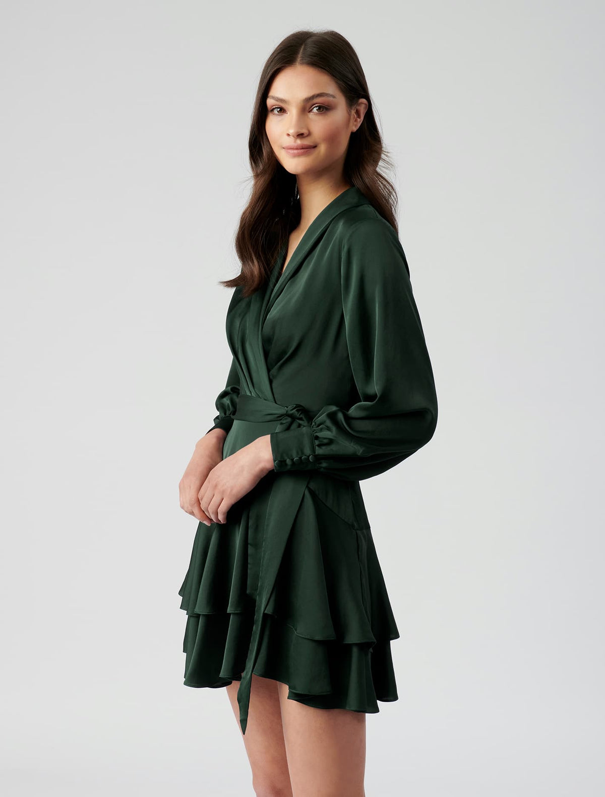 Mikayla Satin Mini Dress Green
