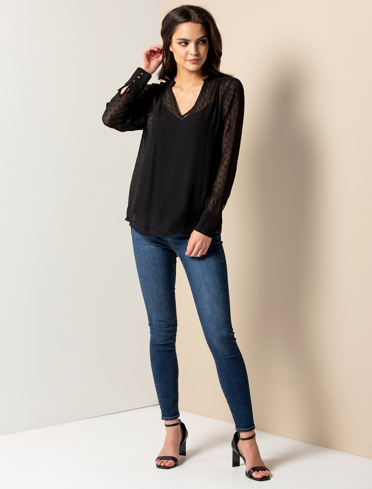 Stella Dobby Tuck Tunic Black