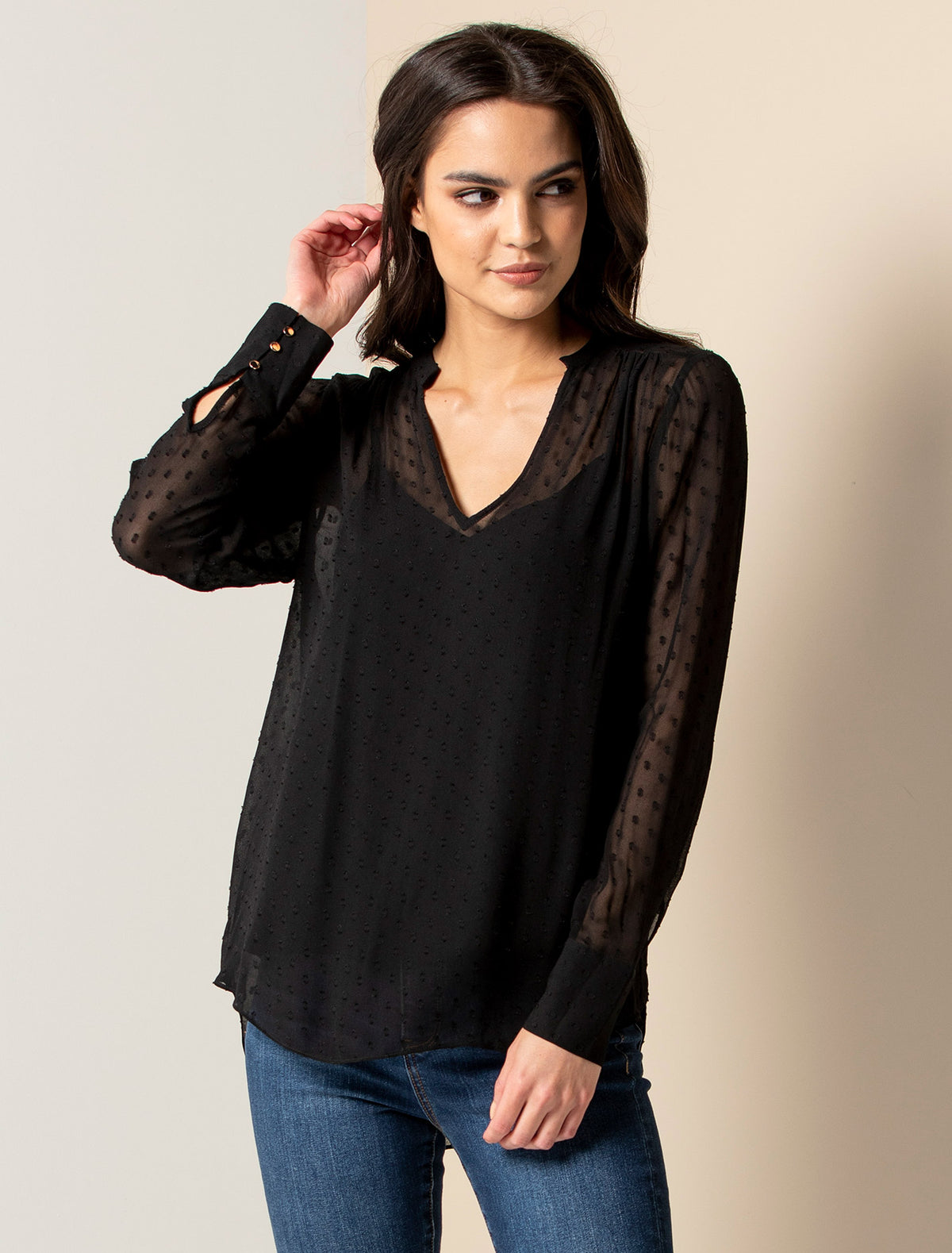 Stella Dobby Tuck Tunic Black