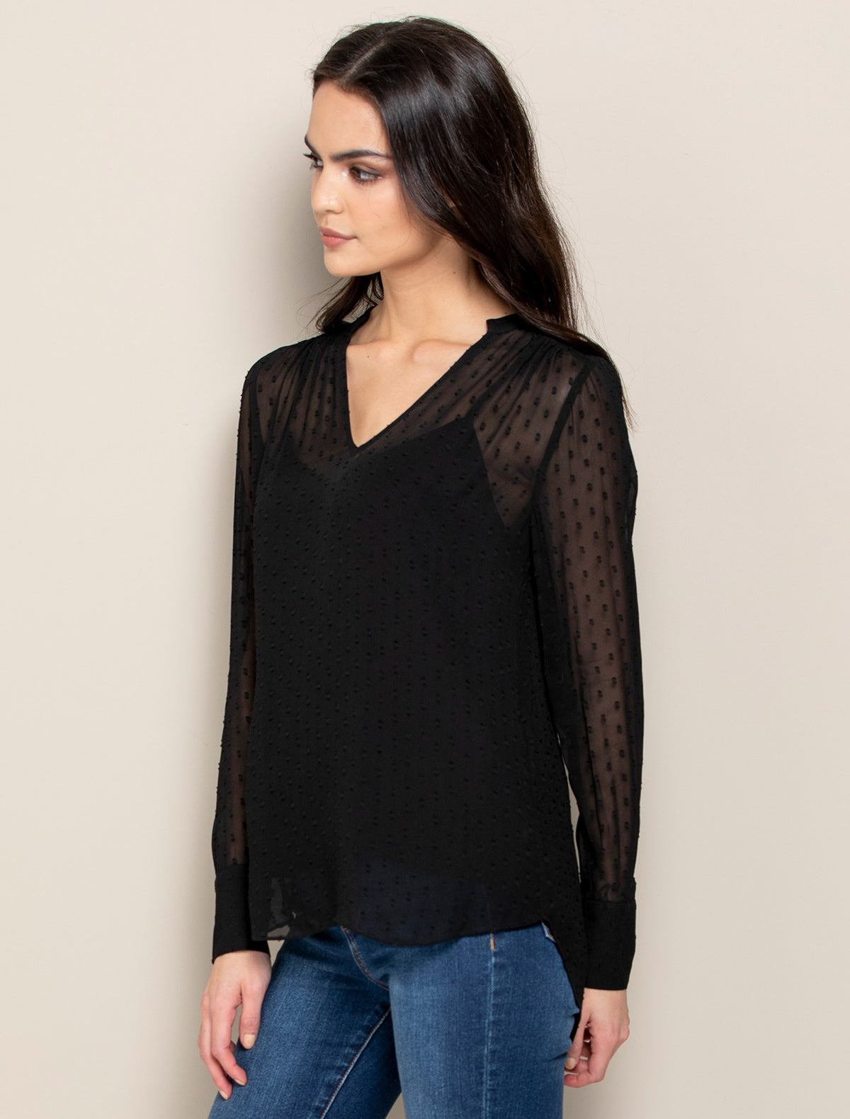 Stella Dobby Tuck Tunic Black