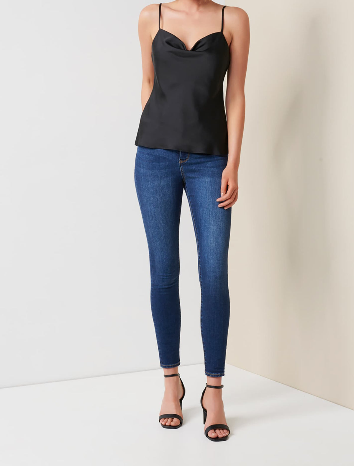 Alexa Cowl Neck Cami Black