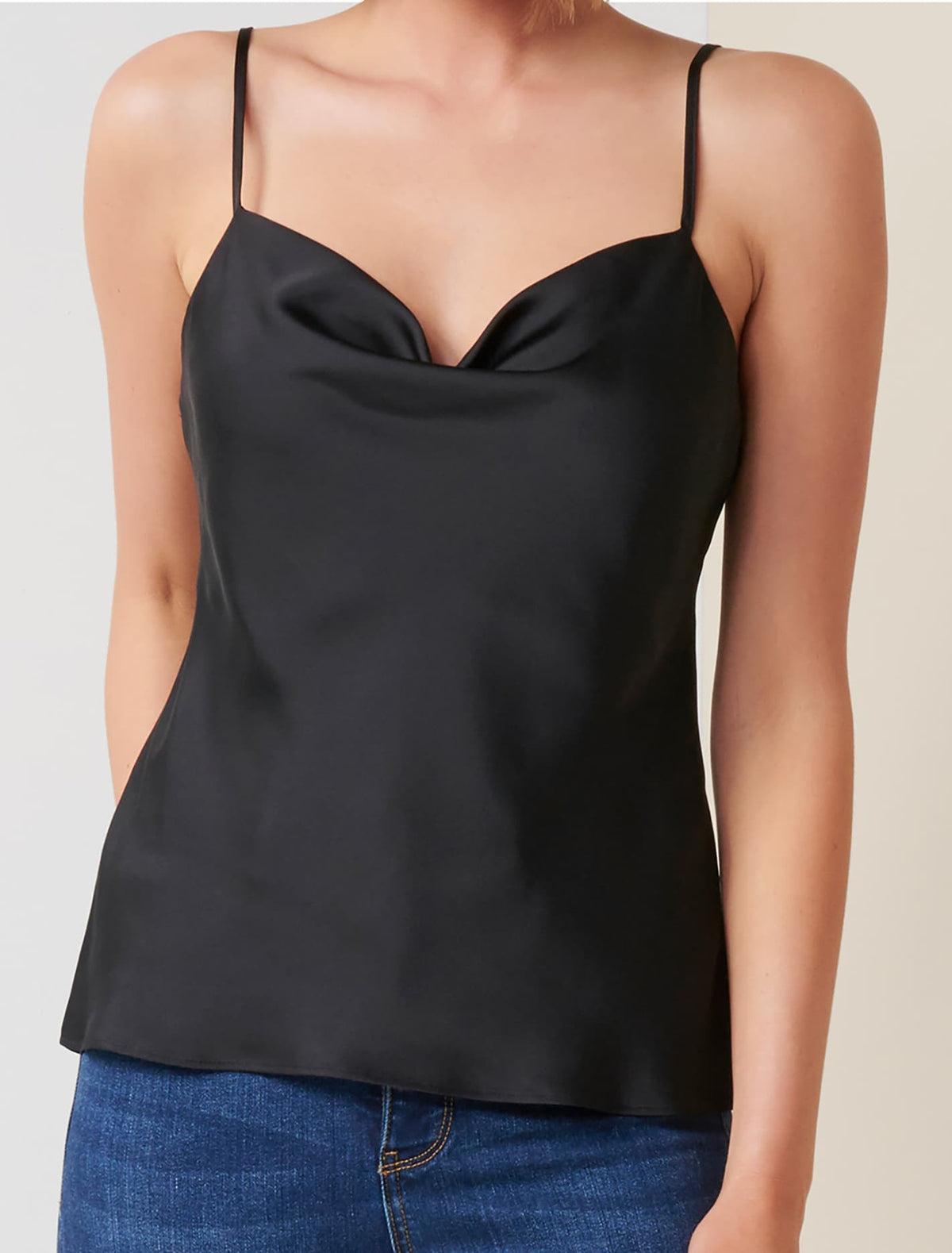 Alexa Cowl Neck Cami Black