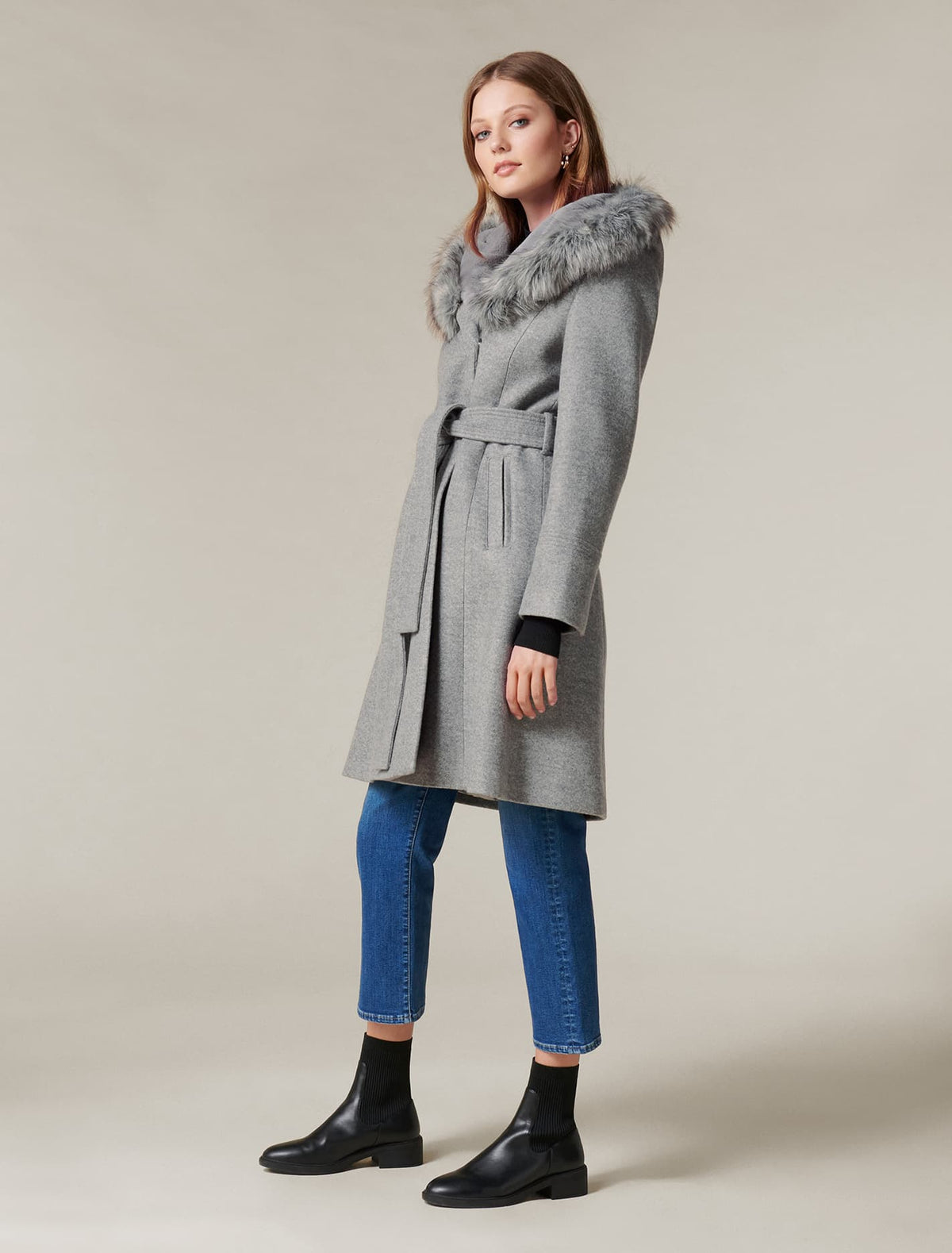 Bianca hooded wrap Grey Marle