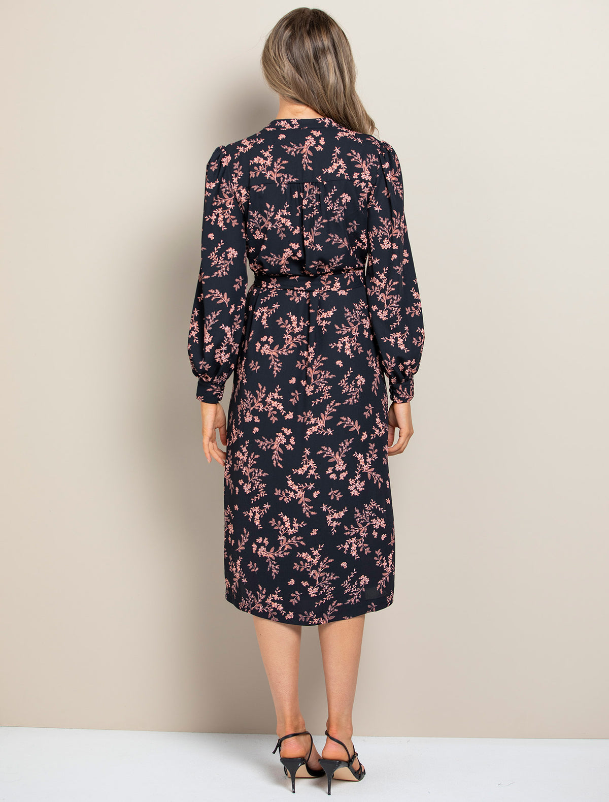 Adele Midi Shirt Dress Blush Shadow Floral