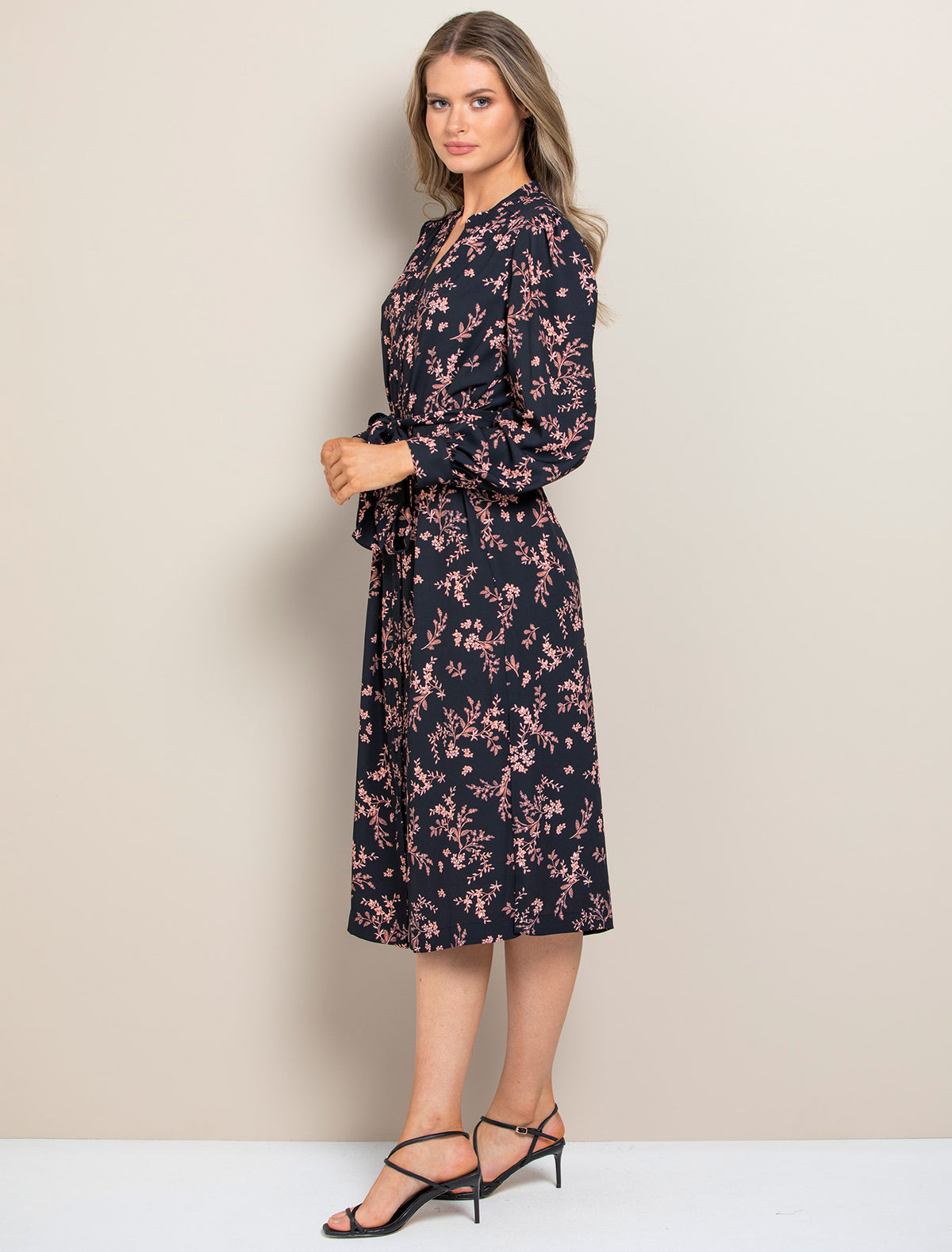 Adele Midi Shirt Dress Blush Shadow Floral