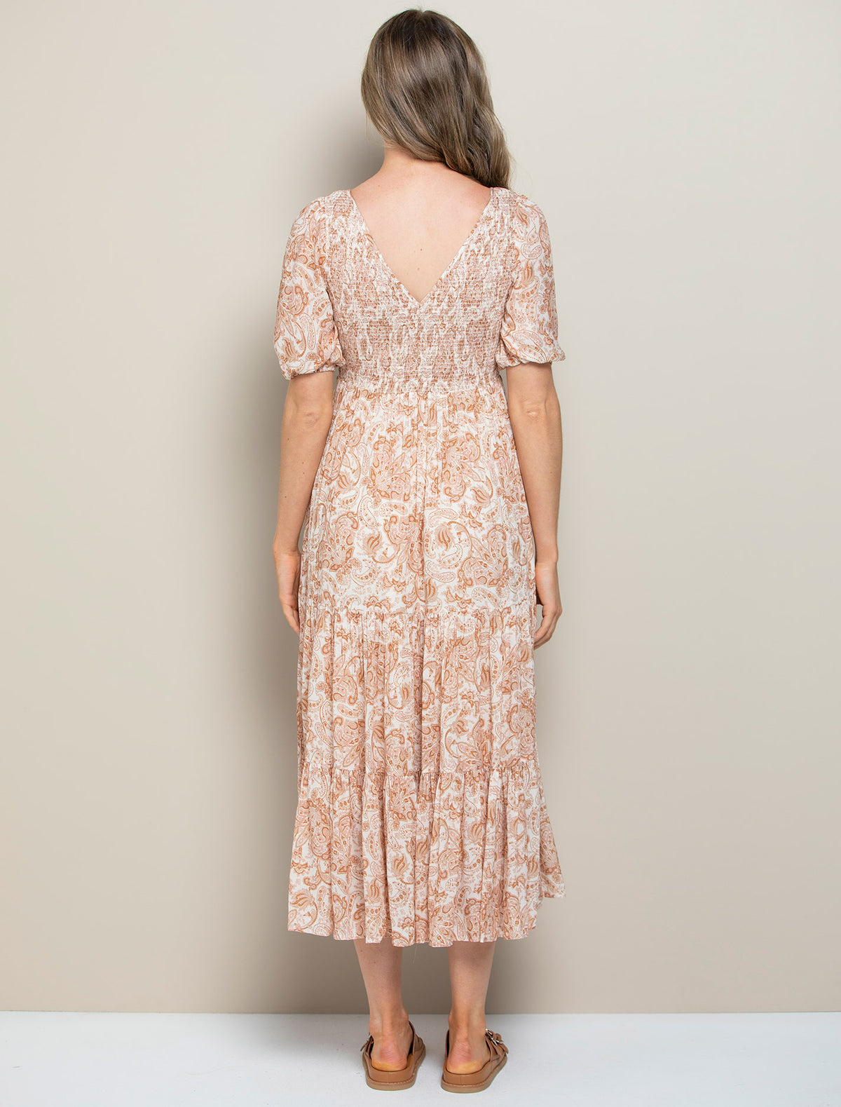 Amy Tiered Midi Dress Valencia Paisley