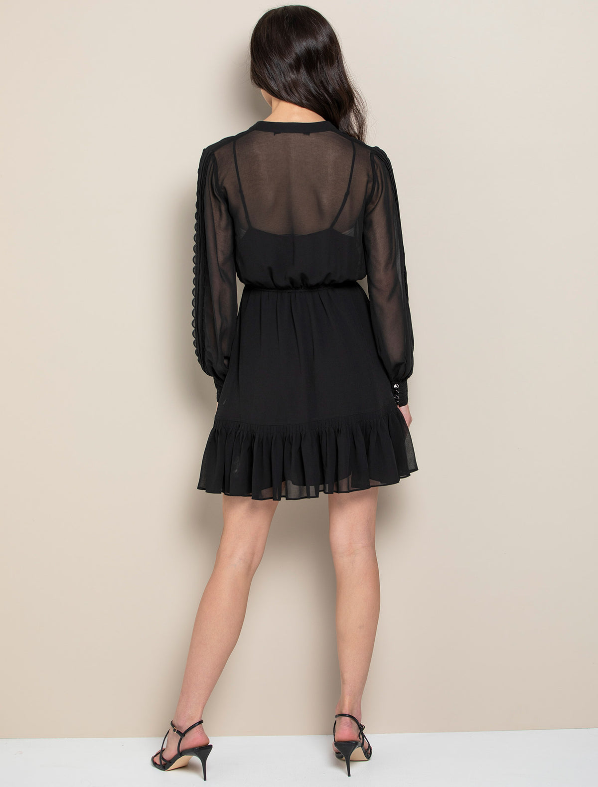 Juliette Long Sleeve Shirt Dress Black