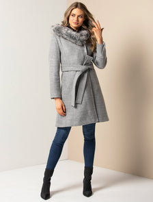 Bianca Petite hooded wrap Grey Marle