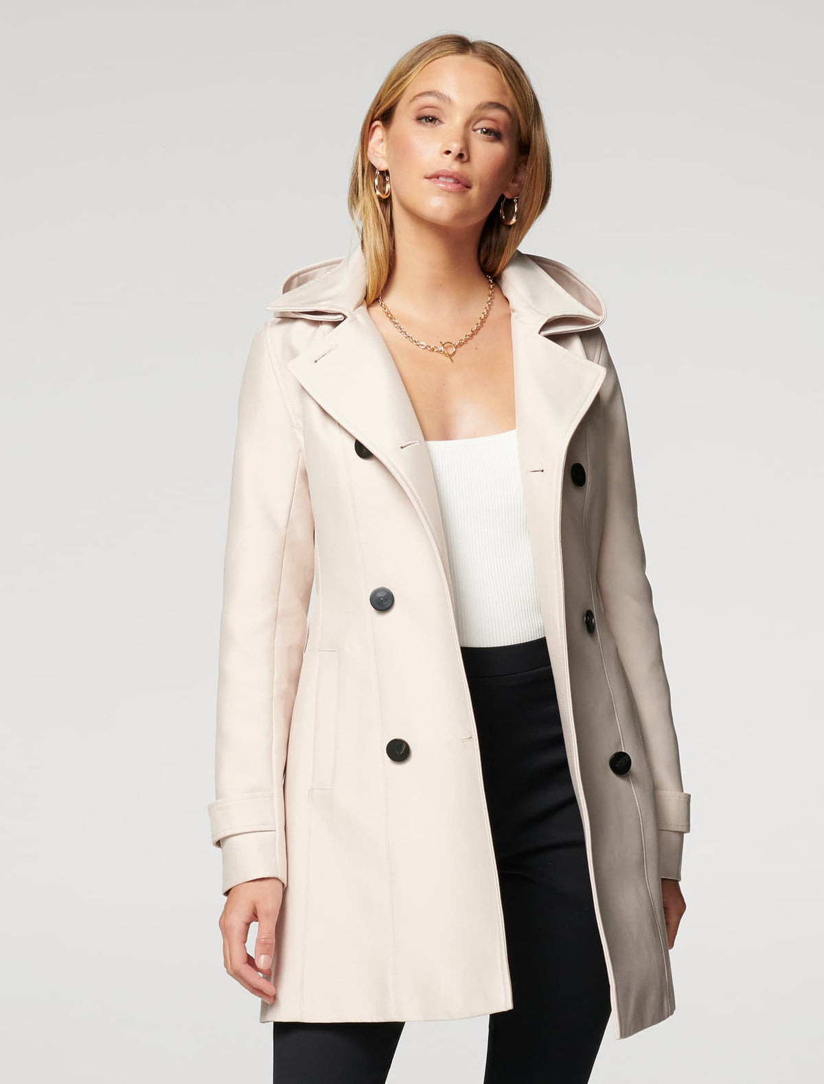 Chloe hooded trench Stone
