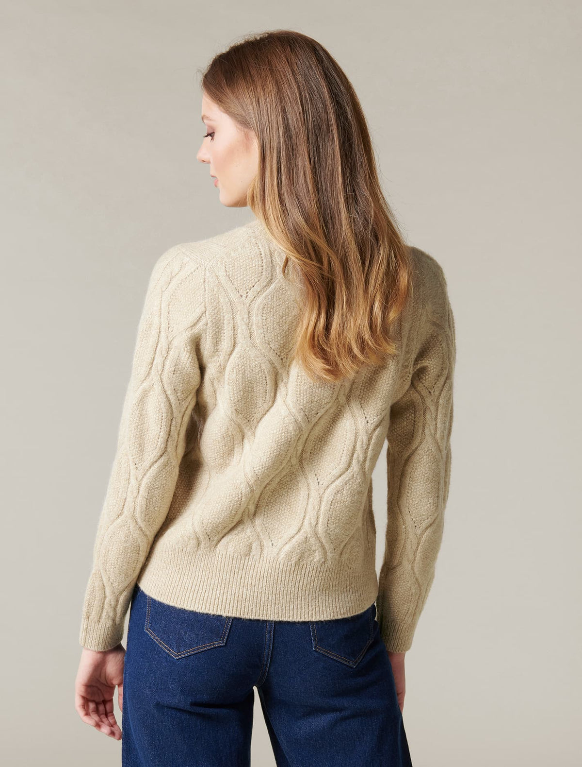 Annie Cable Knit Jumper Soft Camel