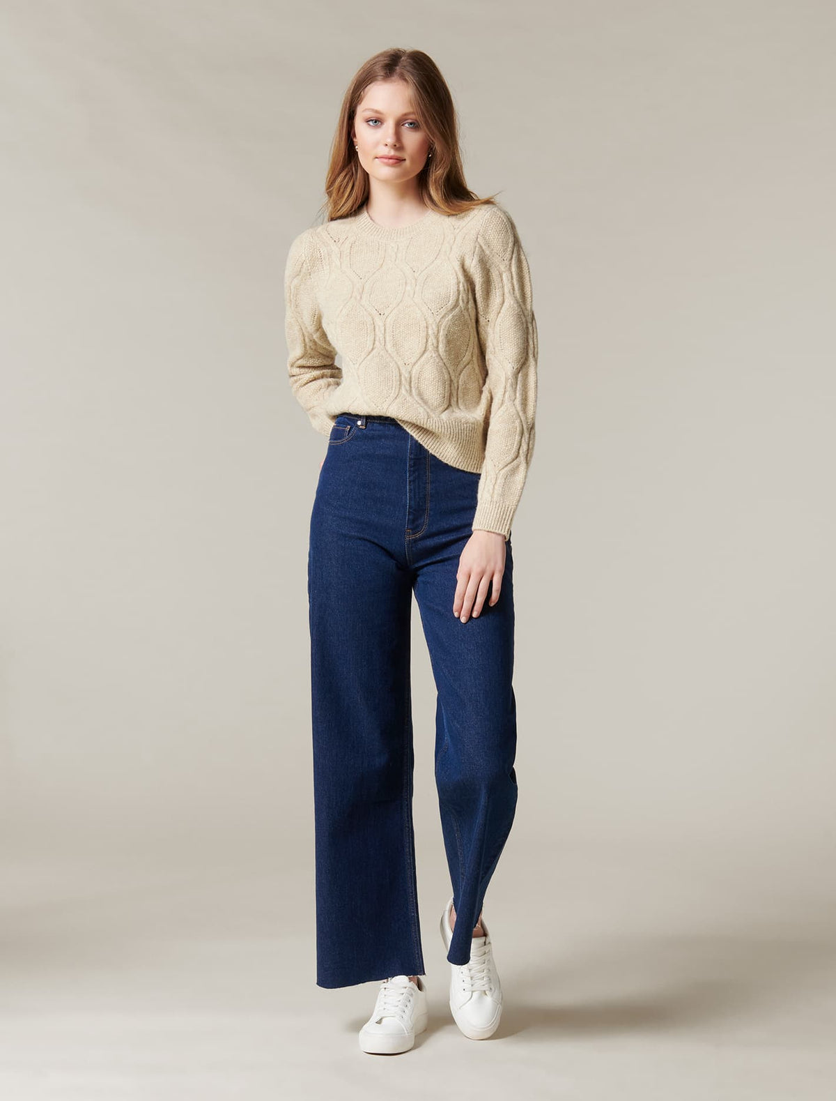 Annie Cable Knit Jumper Soft Camel
