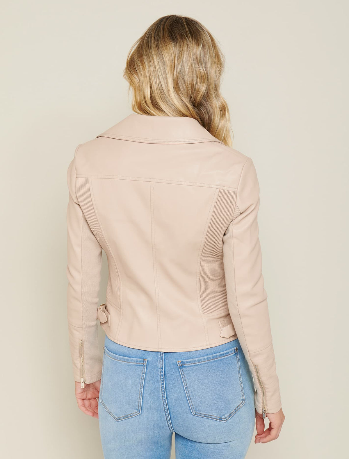 Bobbie Fitted biker Latte Beige