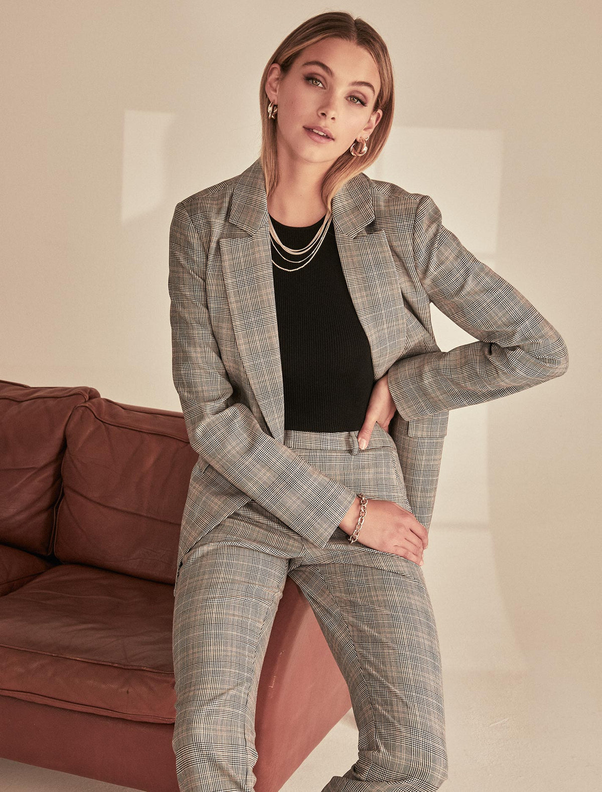 Olivia check blazer