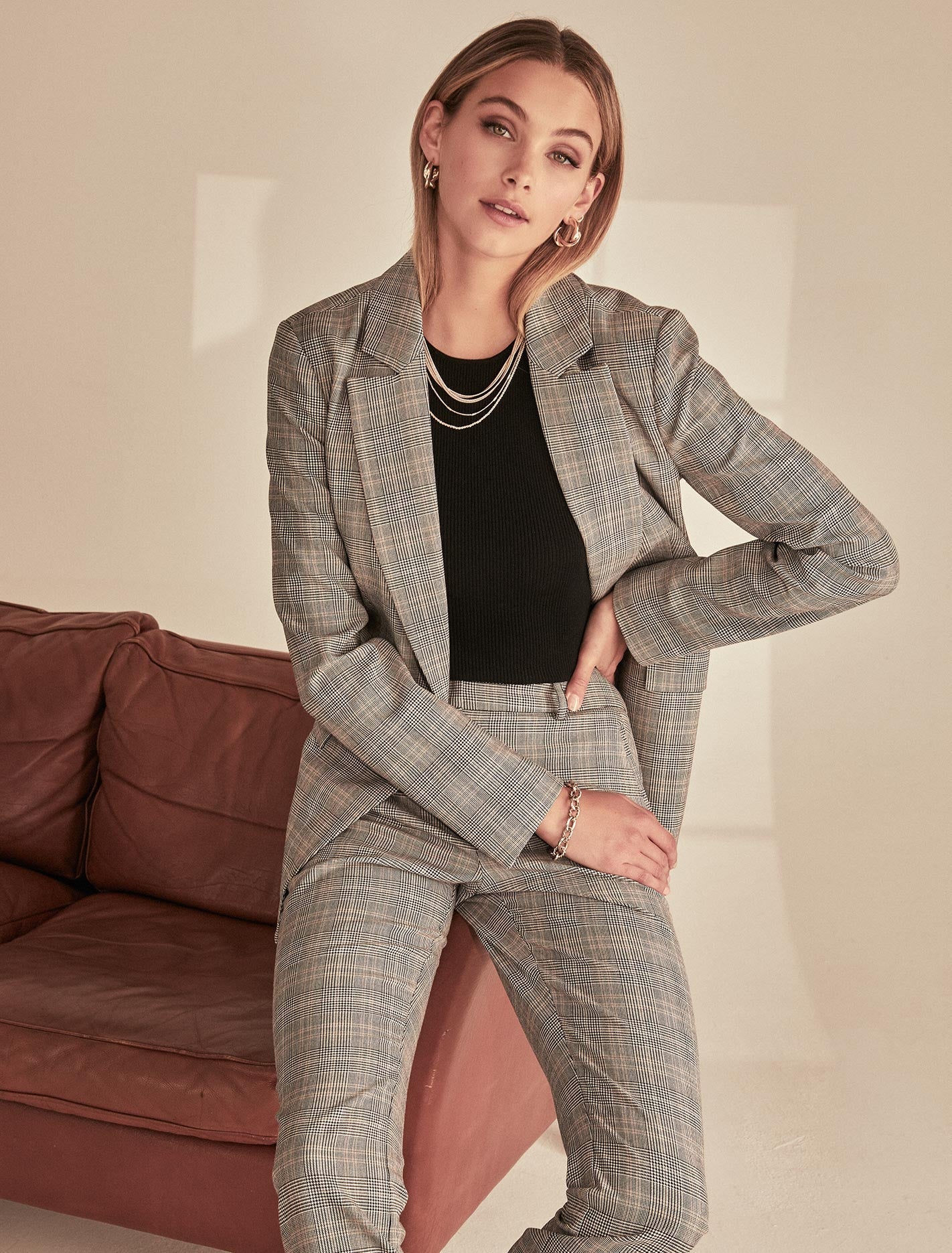 Olivia check blazer