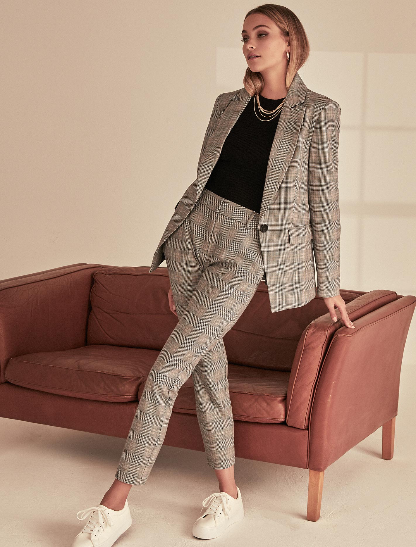 Olivia check blazer